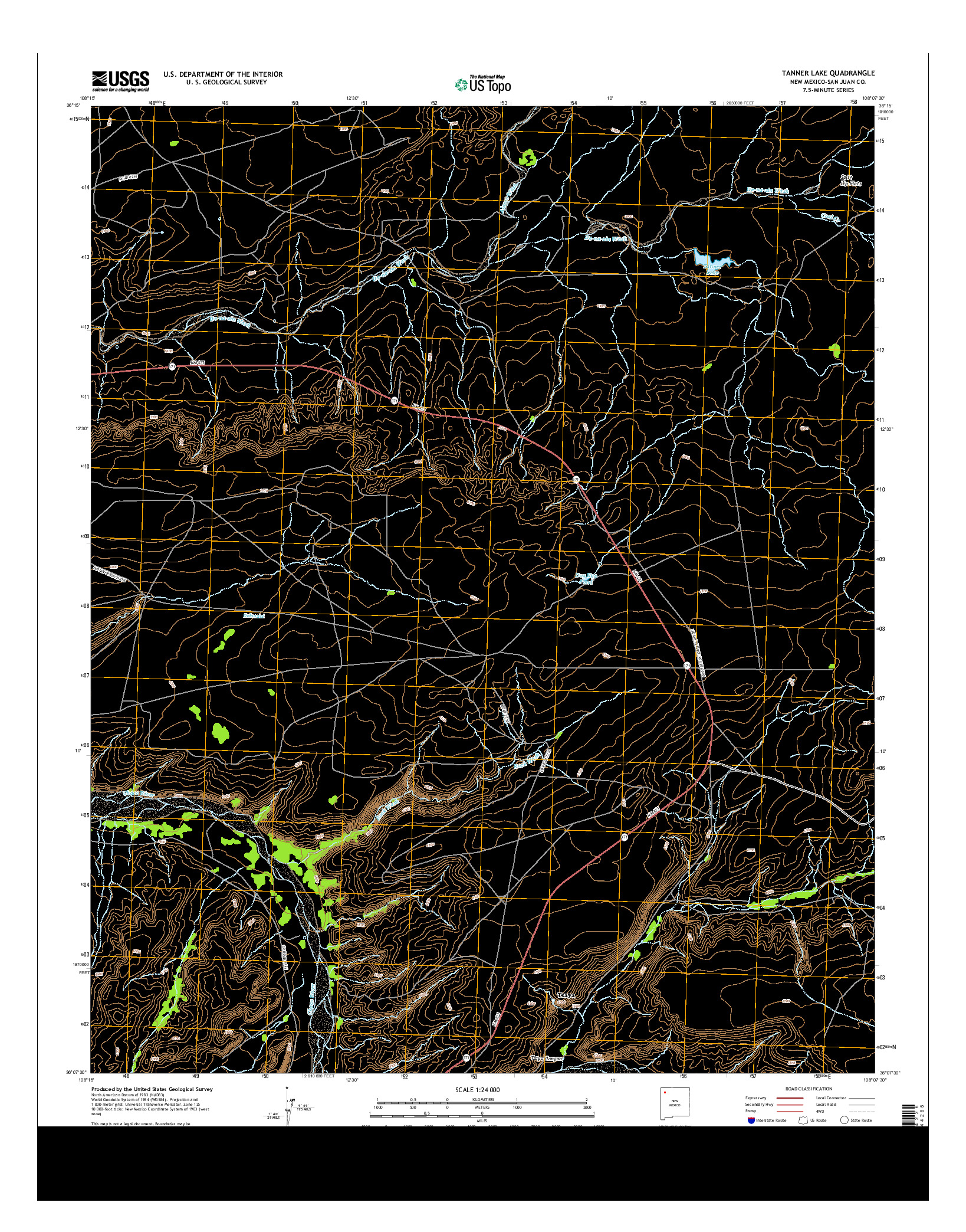 USGS US TOPO 7.5-MINUTE MAP FOR TANNER LAKE, NM 2013