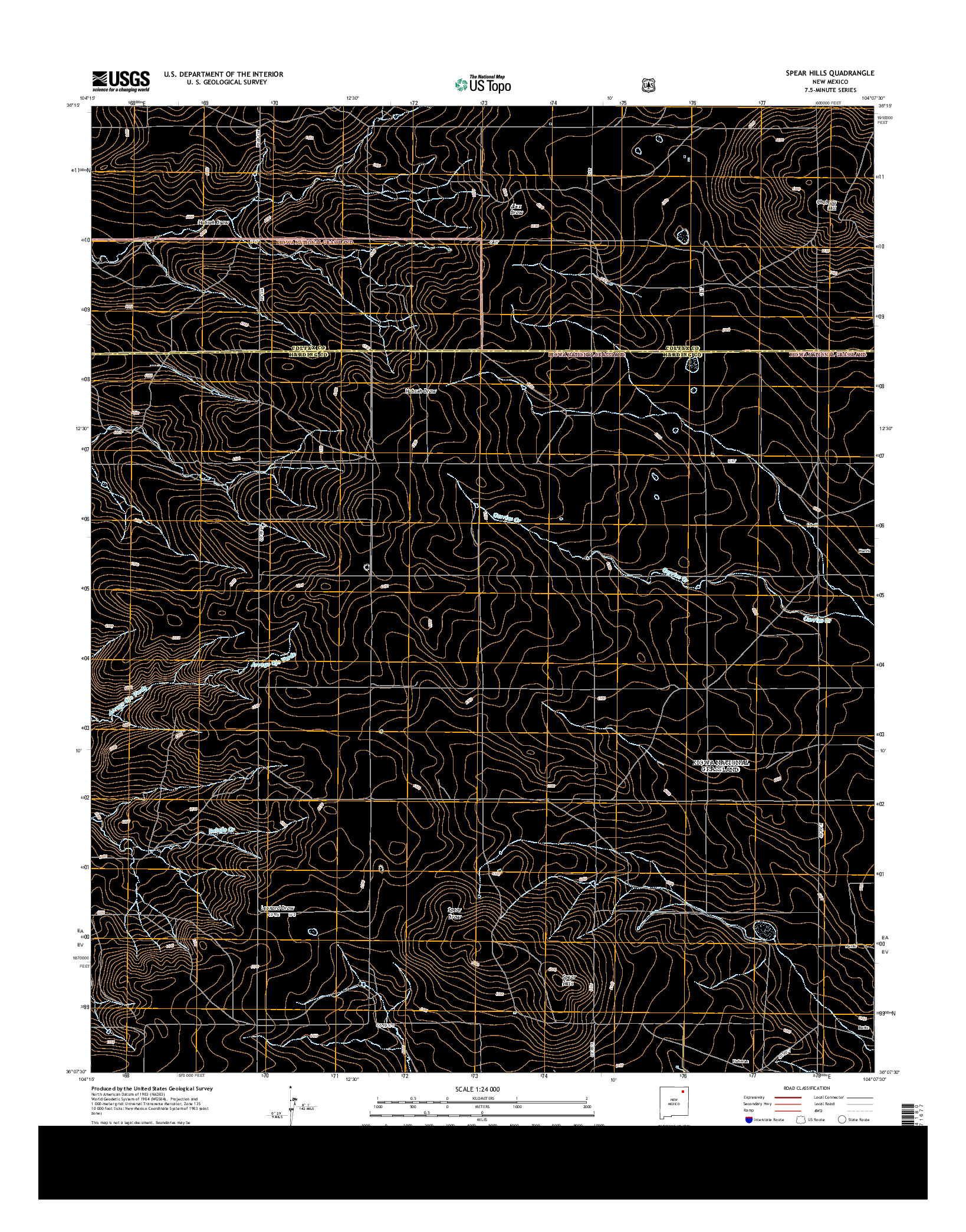 USGS US TOPO 7.5-MINUTE MAP FOR SPEAR HILLS, NM 2013