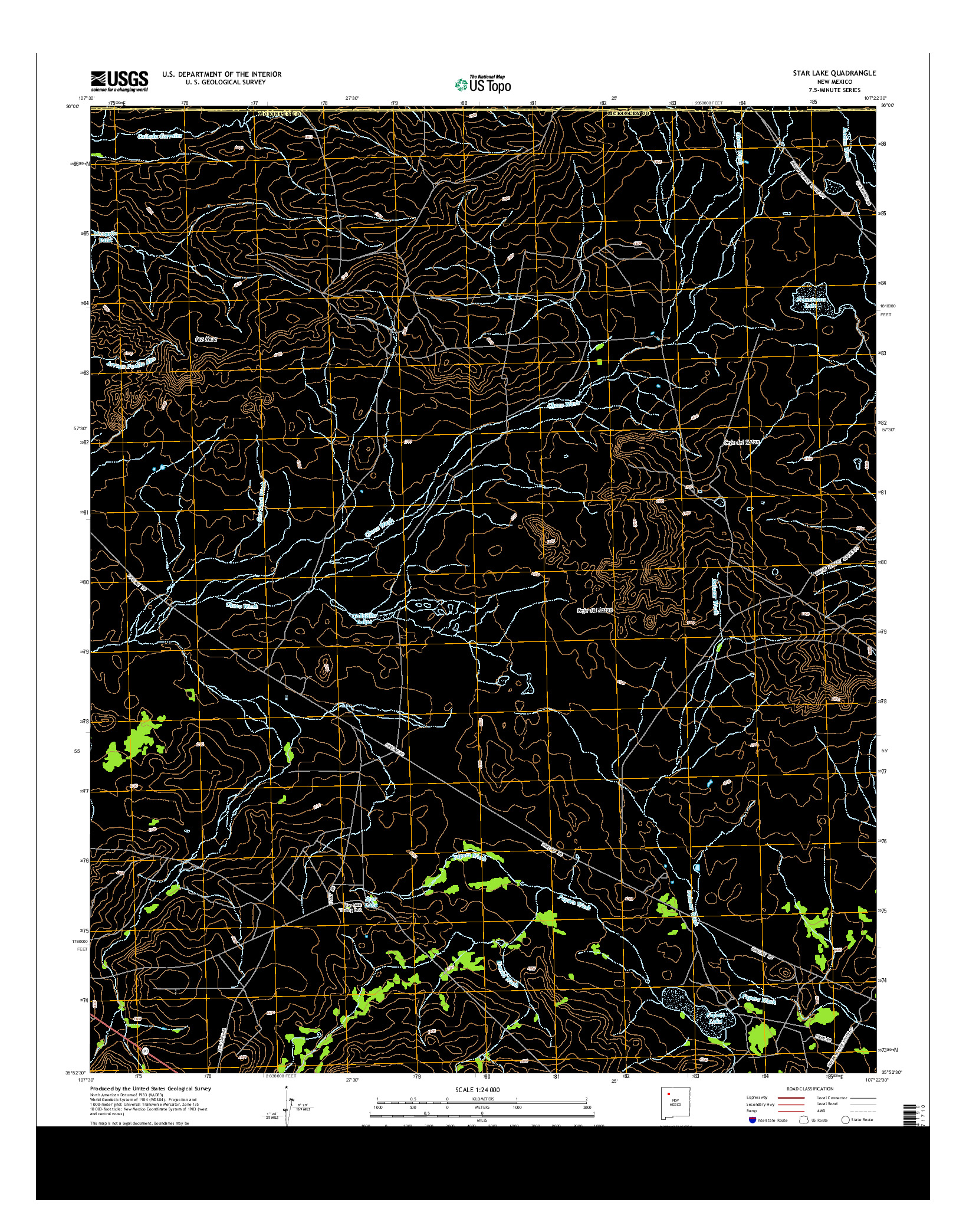 USGS US TOPO 7.5-MINUTE MAP FOR STAR LAKE, NM 2013