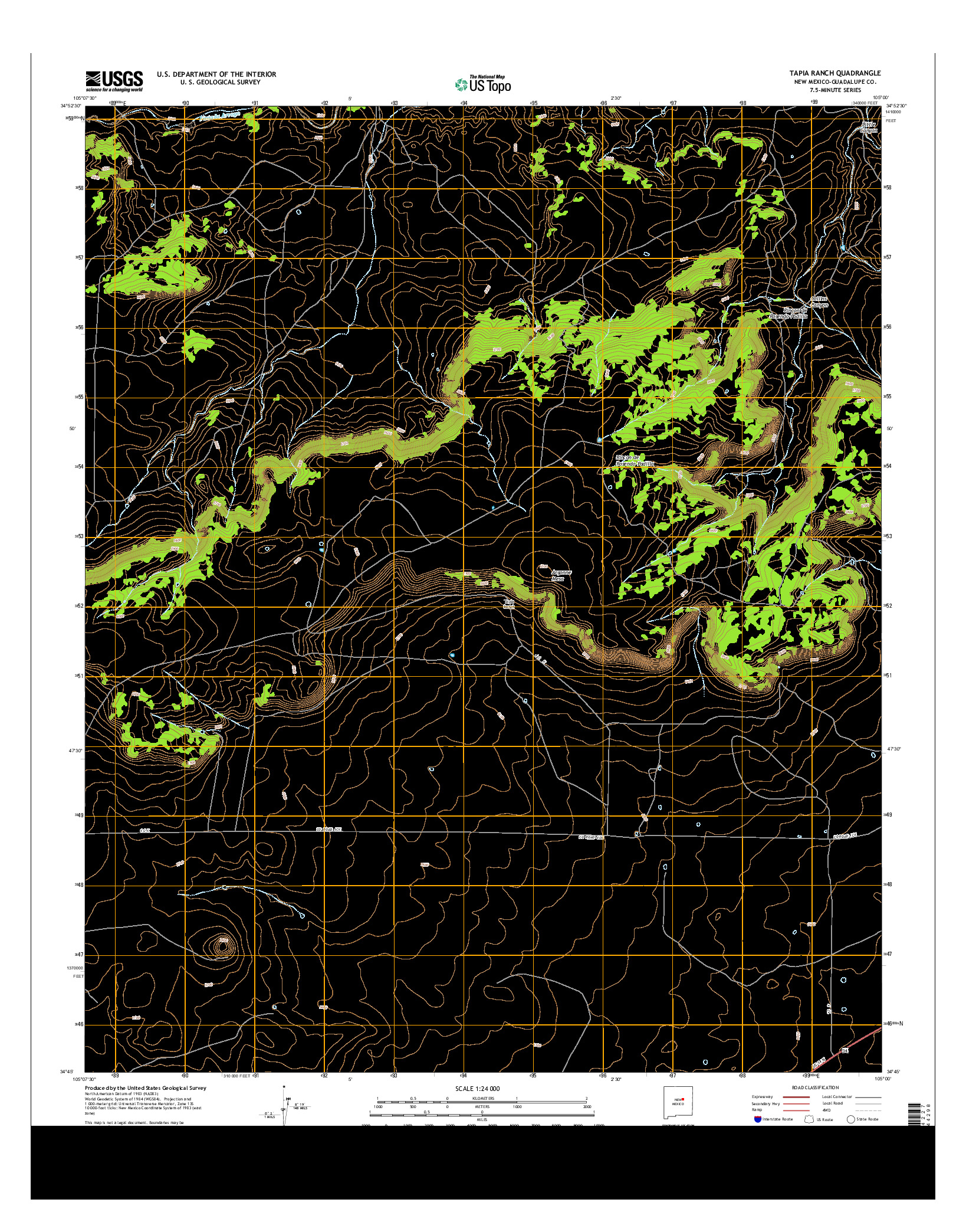 USGS US TOPO 7.5-MINUTE MAP FOR TAPIA RANCH, NM 2013