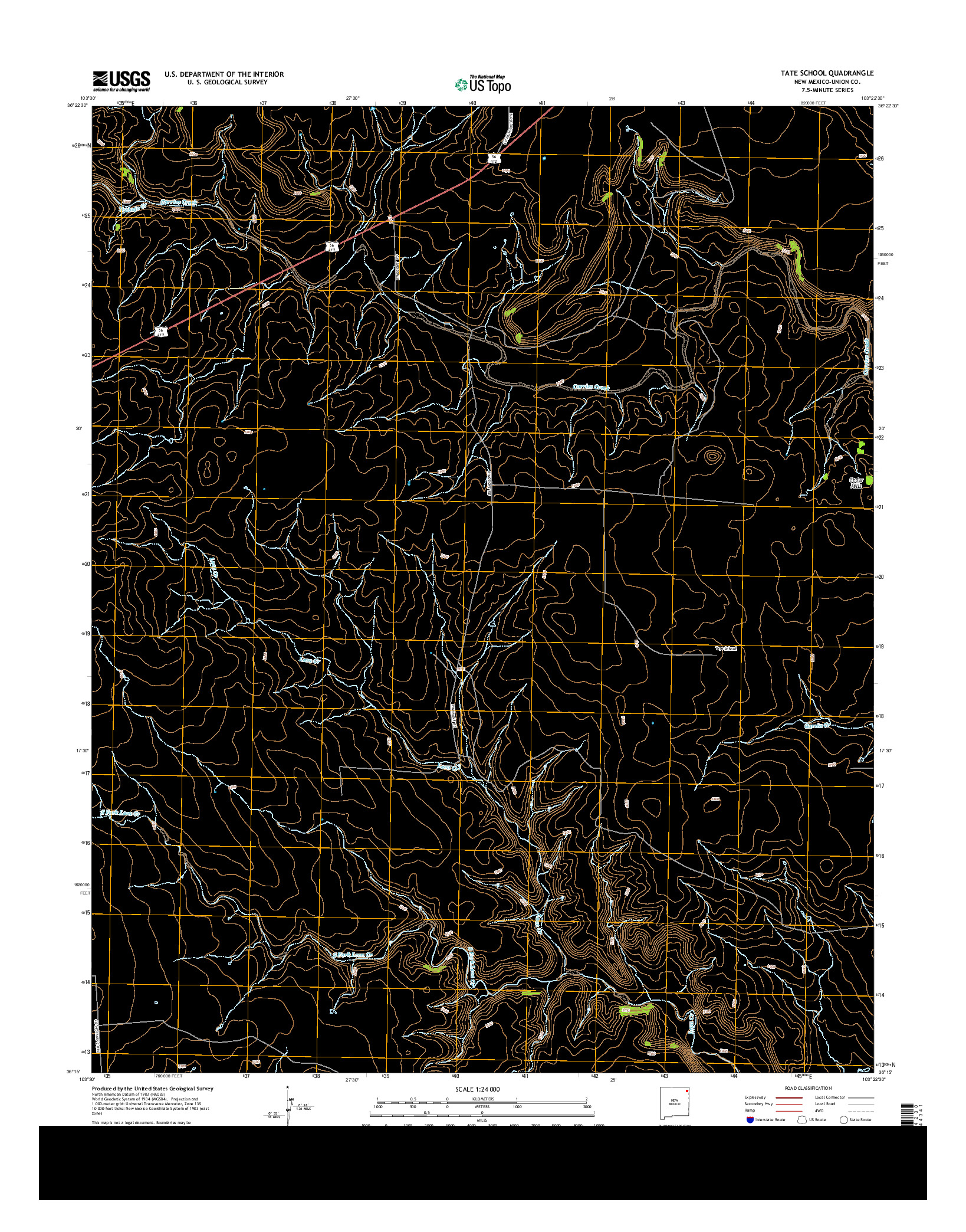 USGS US TOPO 7.5-MINUTE MAP FOR TATE SCHOOL, NM 2013