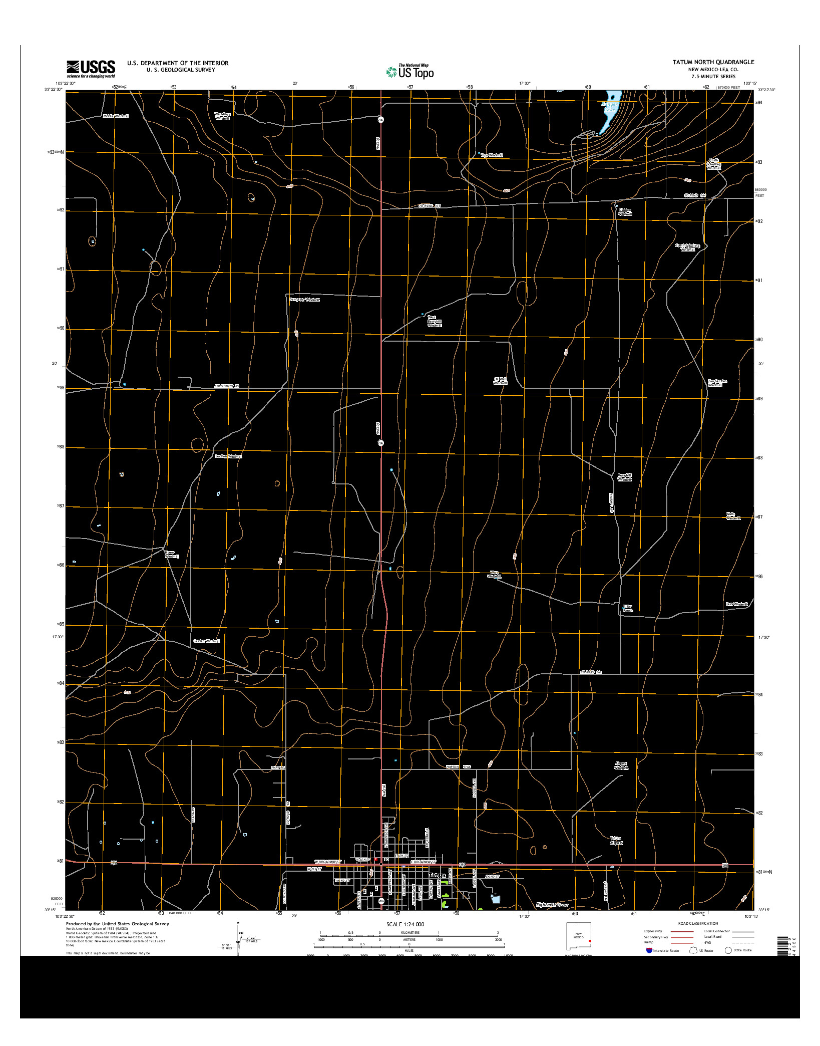 USGS US TOPO 7.5-MINUTE MAP FOR TATUM NORTH, NM 2013