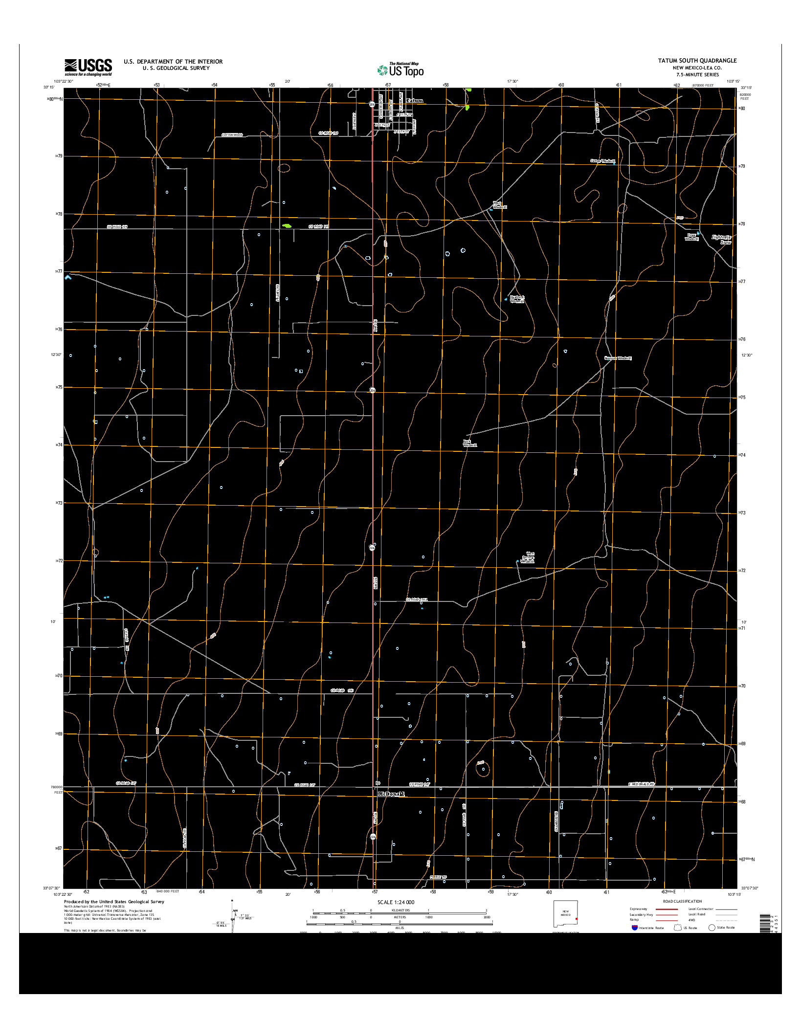 USGS US TOPO 7.5-MINUTE MAP FOR TATUM SOUTH, NM 2013