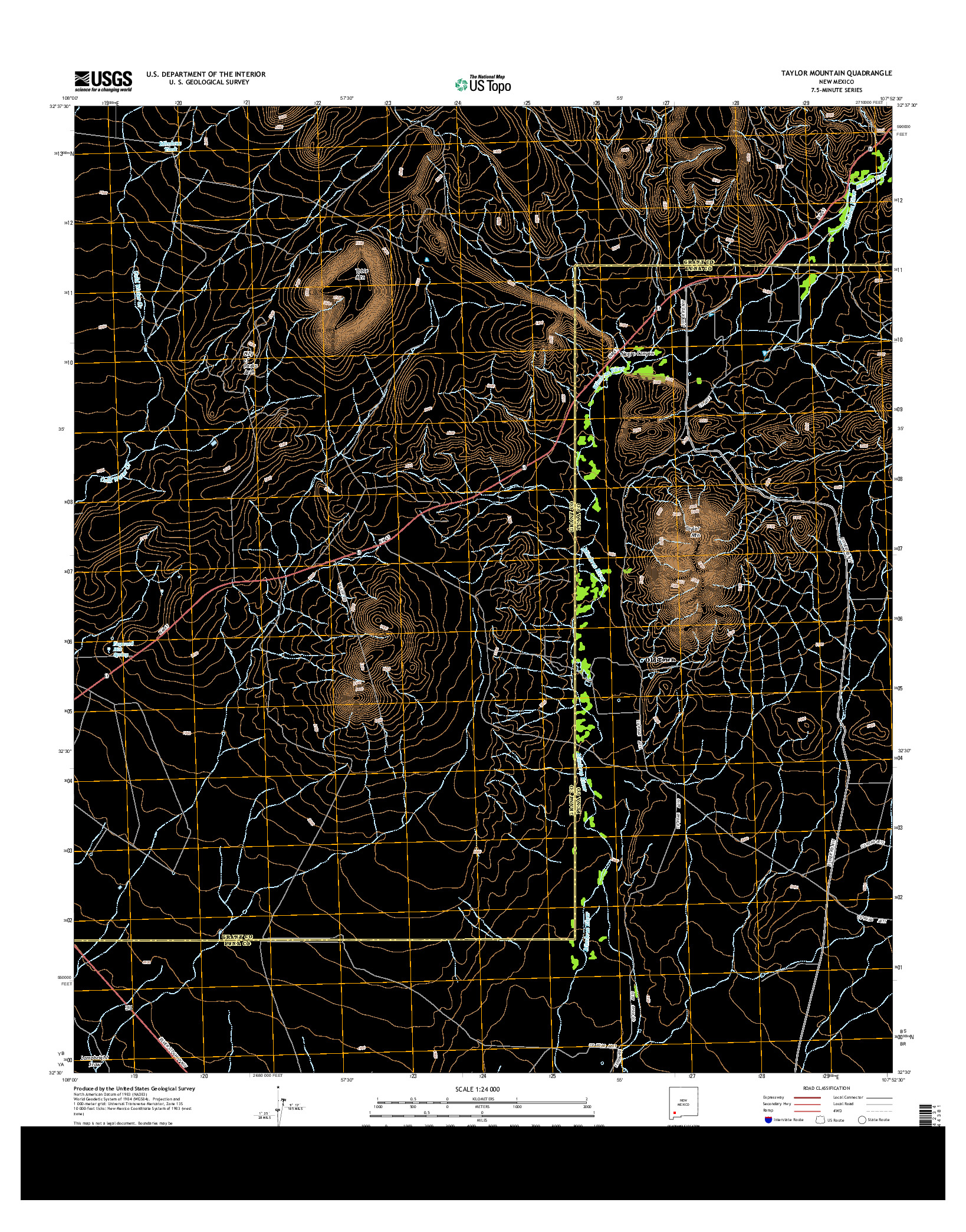 USGS US TOPO 7.5-MINUTE MAP FOR TAYLOR MOUNTAIN, NM 2013