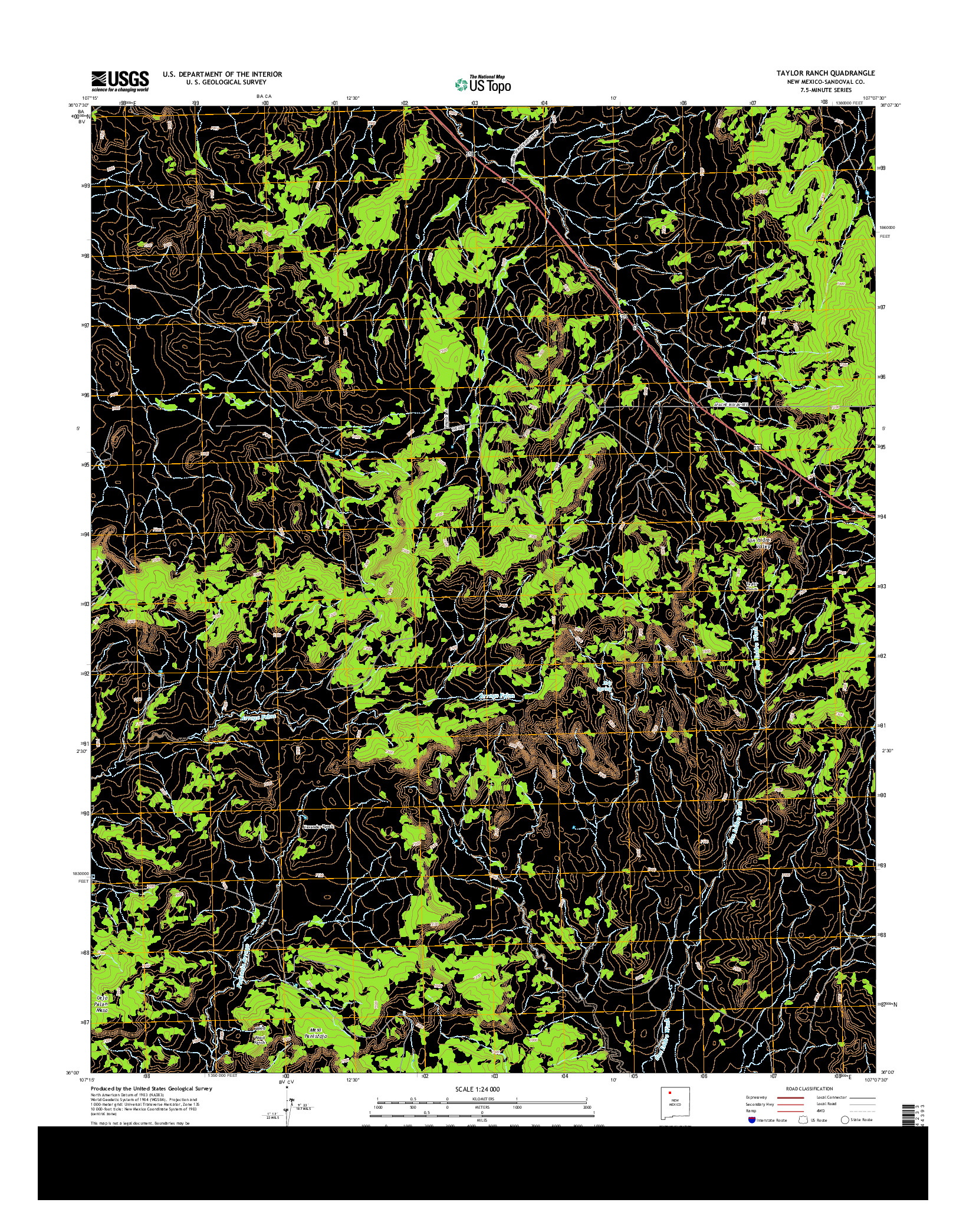 USGS US TOPO 7.5-MINUTE MAP FOR TAYLOR RANCH, NM 2013