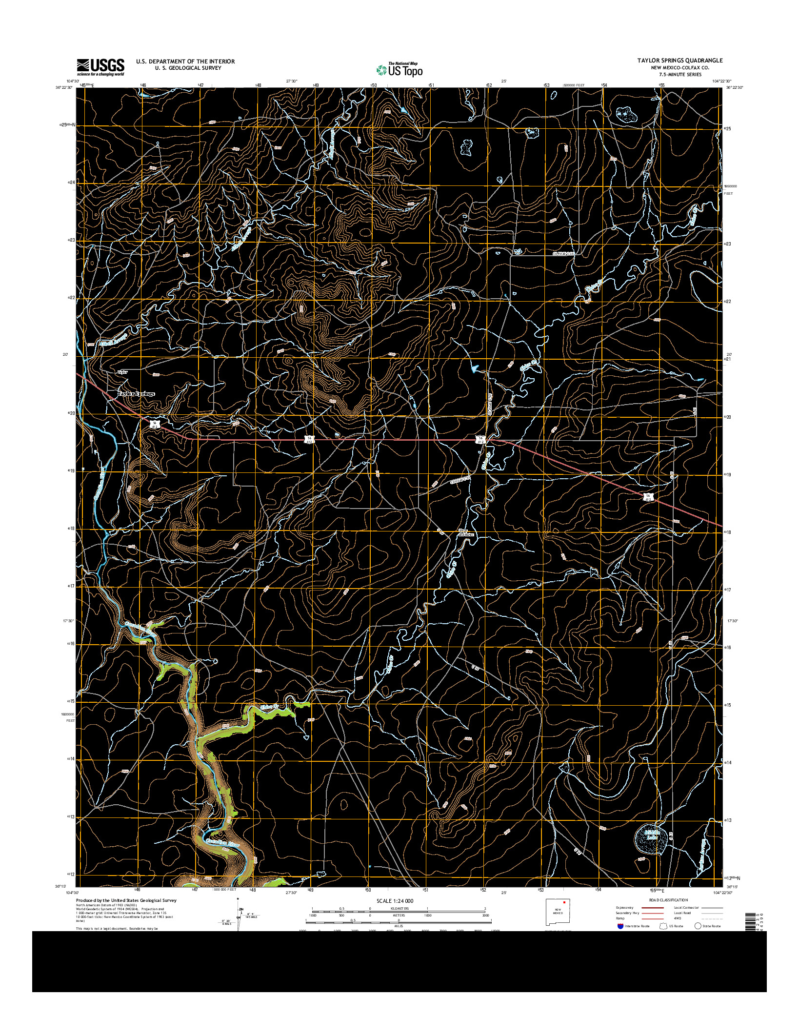 USGS US TOPO 7.5-MINUTE MAP FOR TAYLOR SPRINGS, NM 2013