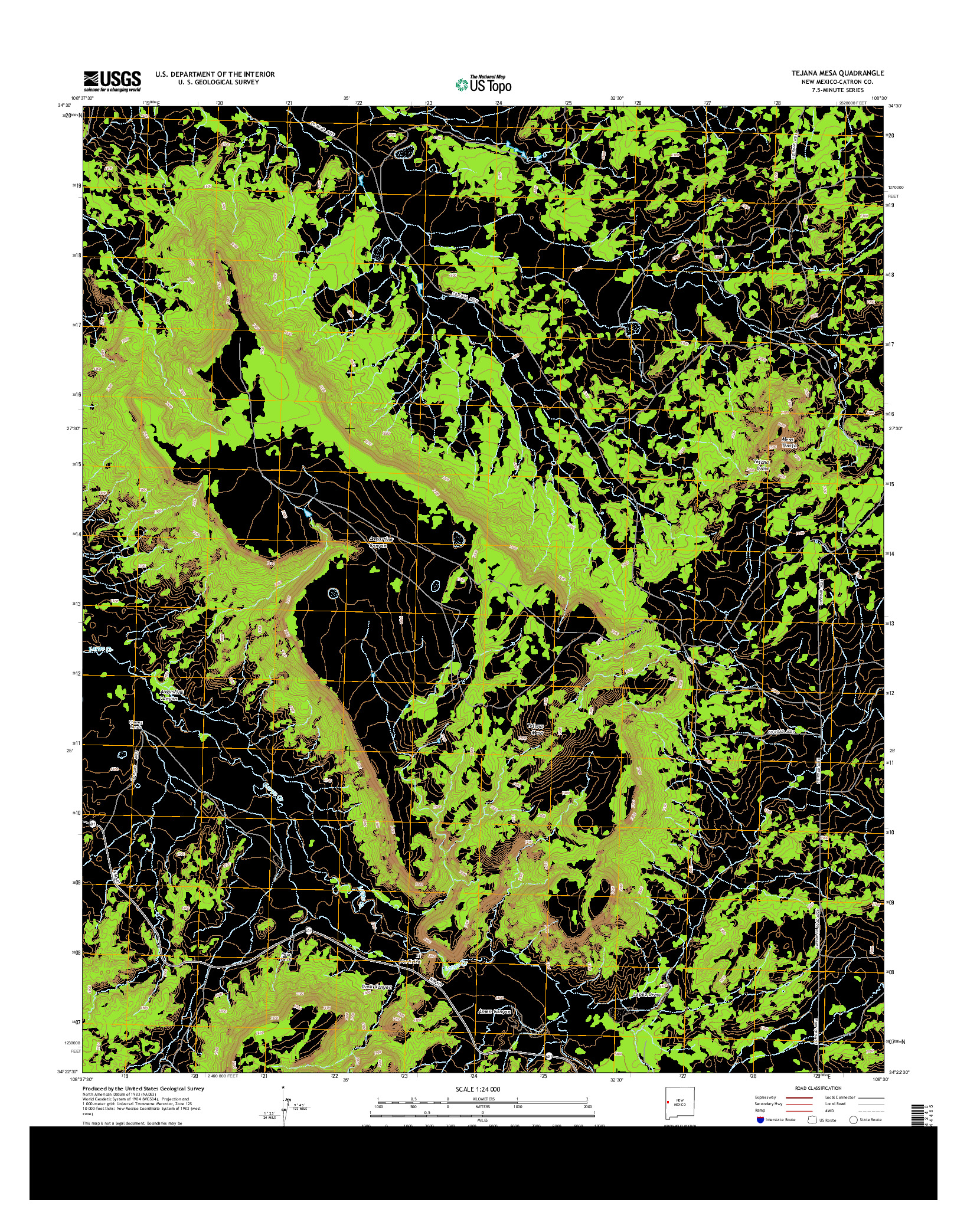 USGS US TOPO 7.5-MINUTE MAP FOR TEJANA MESA, NM 2013