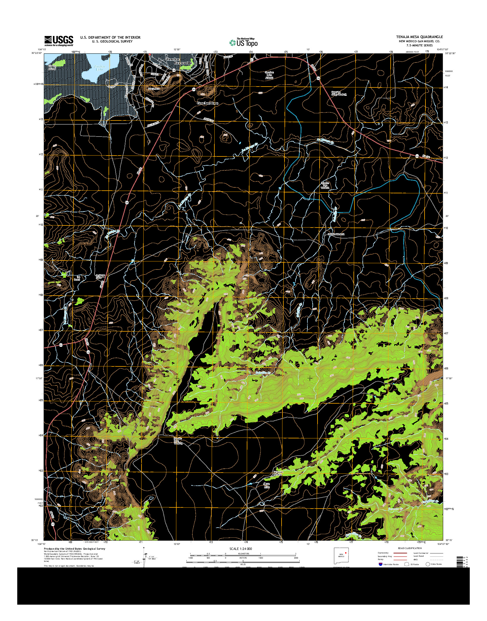 USGS US TOPO 7.5-MINUTE MAP FOR TENAJA MESA, NM 2013