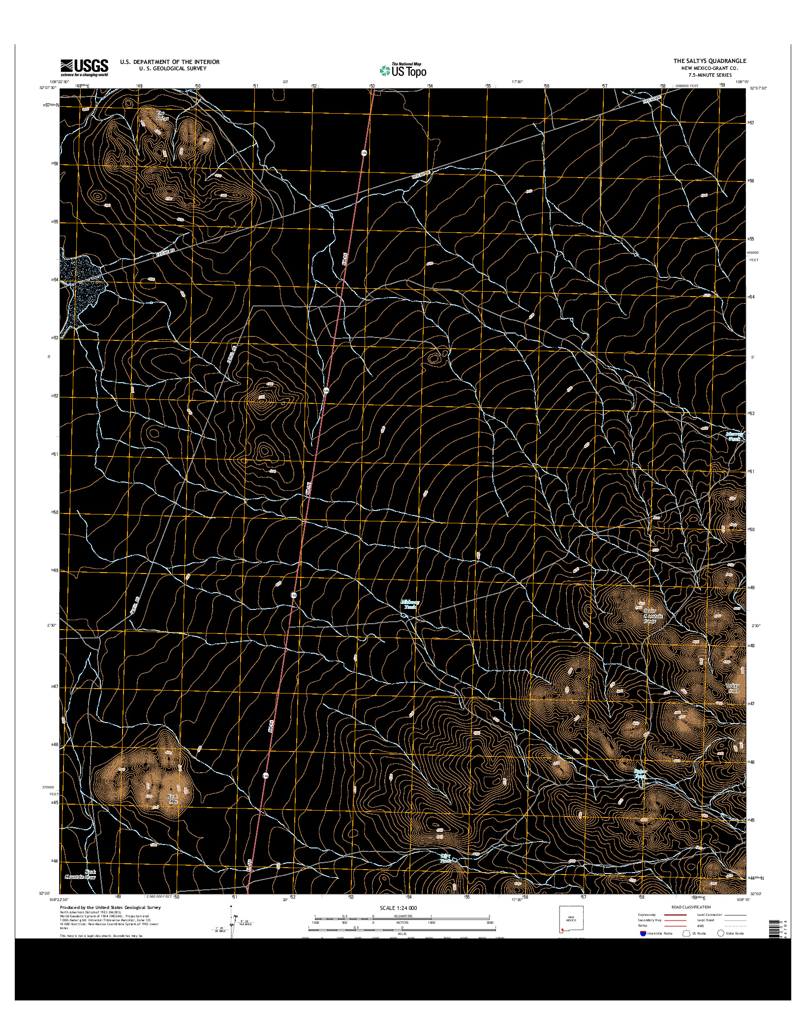 USGS US TOPO 7.5-MINUTE MAP FOR THE SALTYS, NM 2013