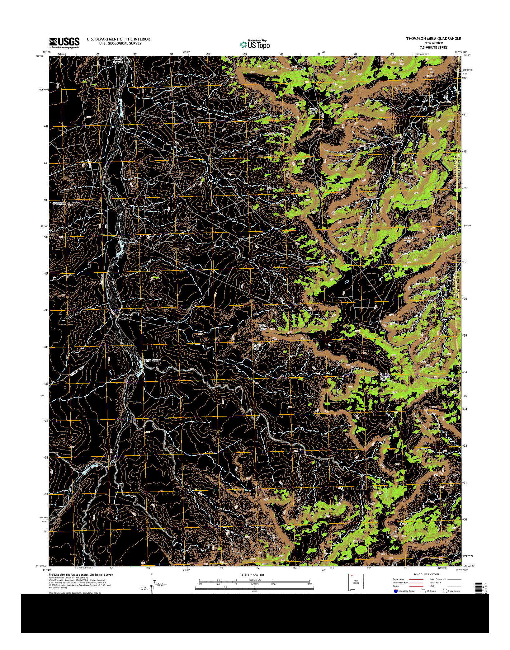 USGS US TOPO 7.5-MINUTE MAP FOR THOMPSON MESA, NM 2013
