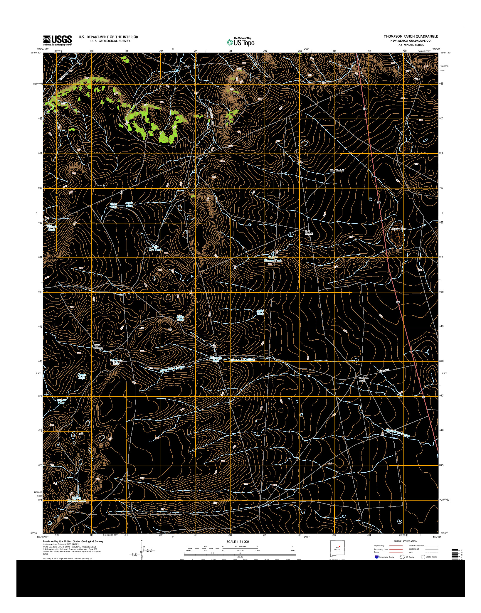 USGS US TOPO 7.5-MINUTE MAP FOR THOMPSON RANCH, NM 2013