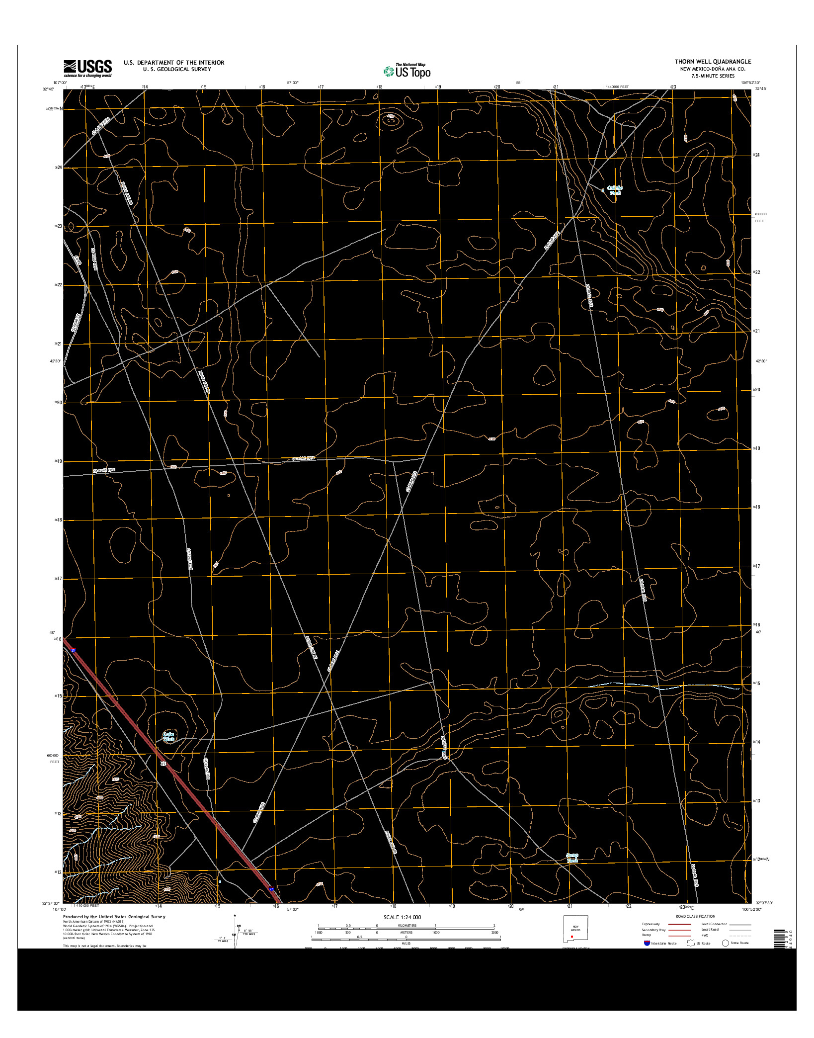 USGS US TOPO 7.5-MINUTE MAP FOR THORN WELL, NM 2013