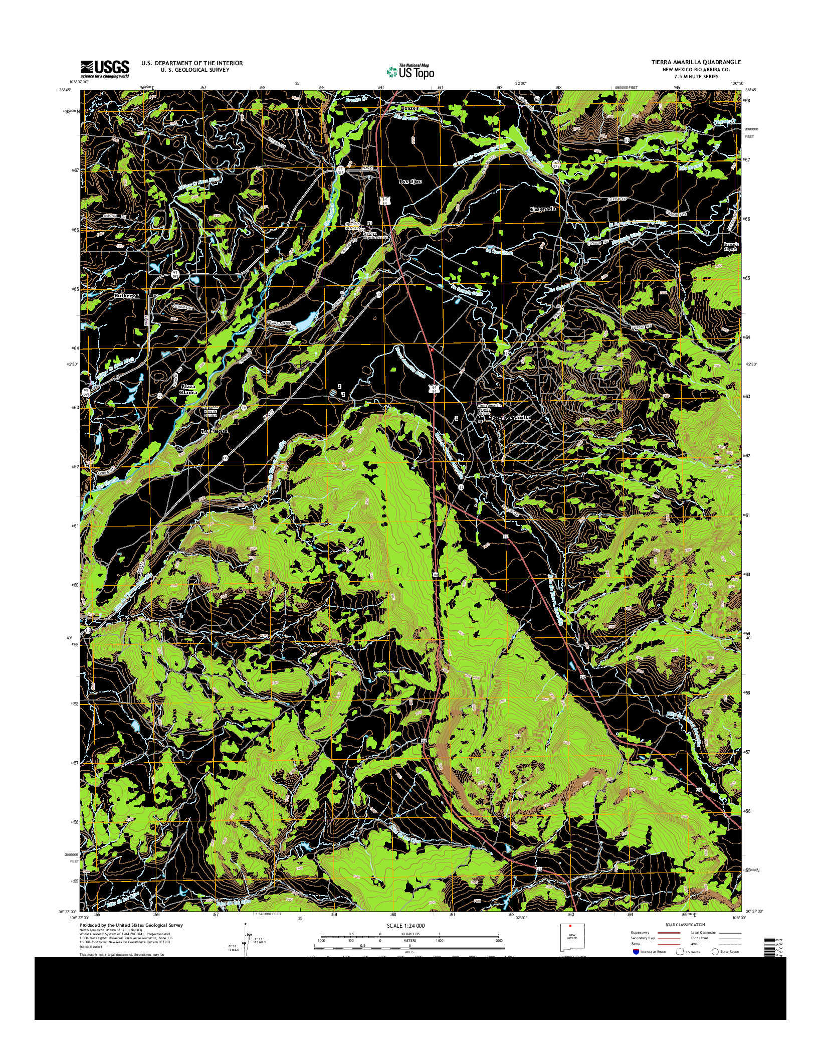 USGS US TOPO 7.5-MINUTE MAP FOR TIERRA AMARILLA, NM 2013