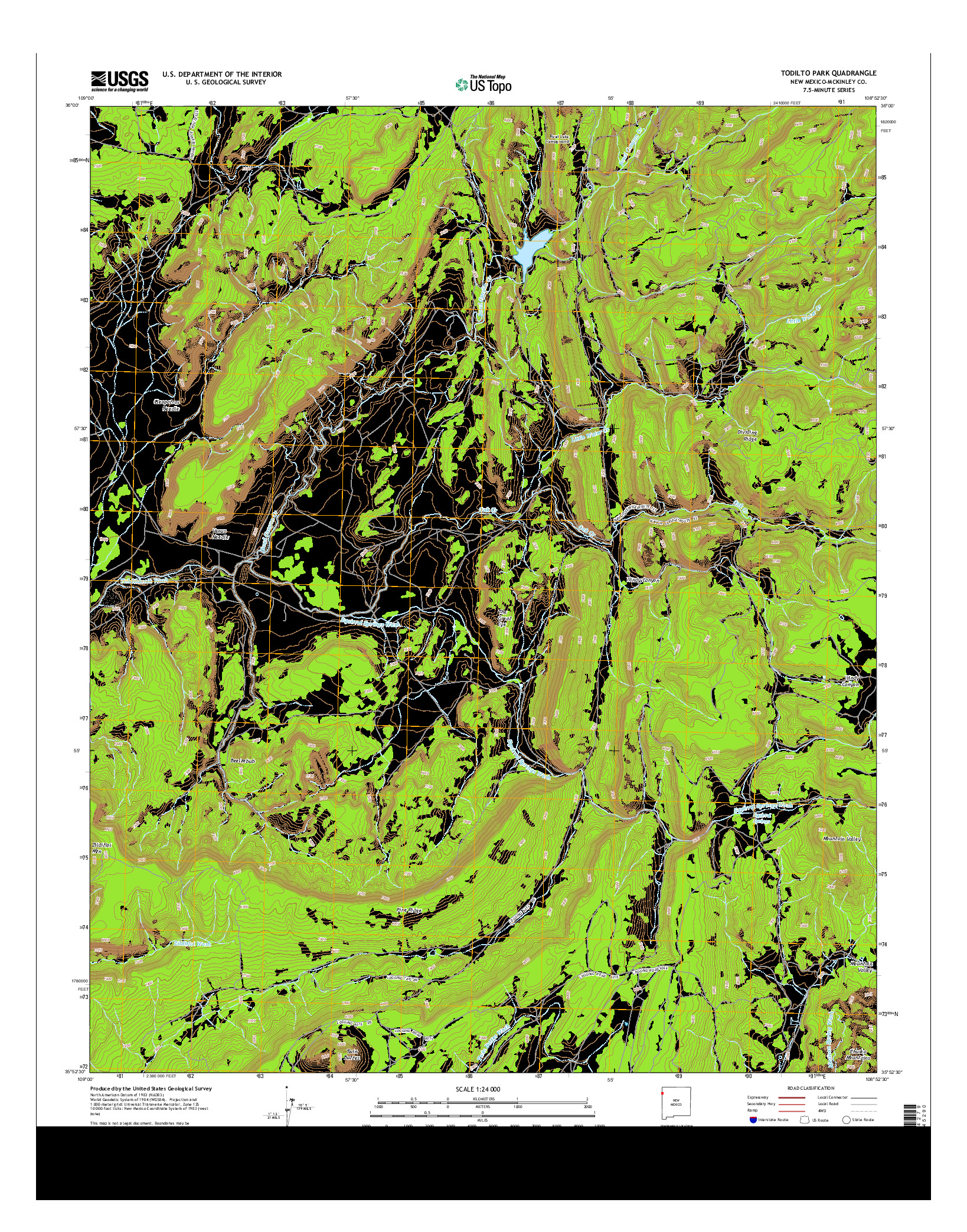 USGS US TOPO 7.5-MINUTE MAP FOR TODILTO PARK, NM 2013