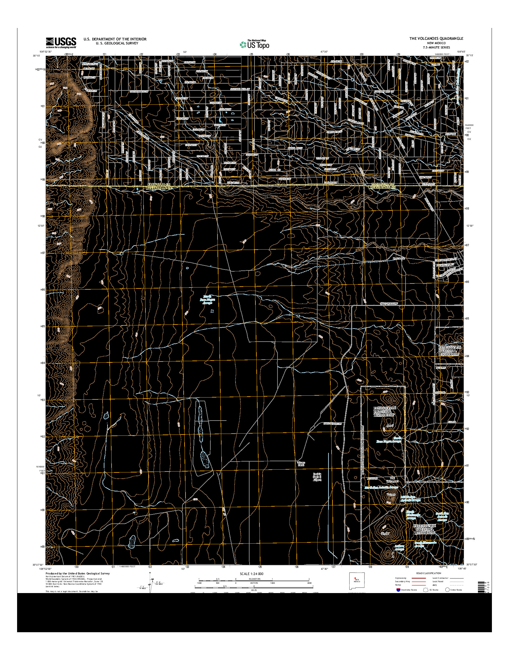 USGS US TOPO 7.5-MINUTE MAP FOR THE VOLCANOES, NM 2013