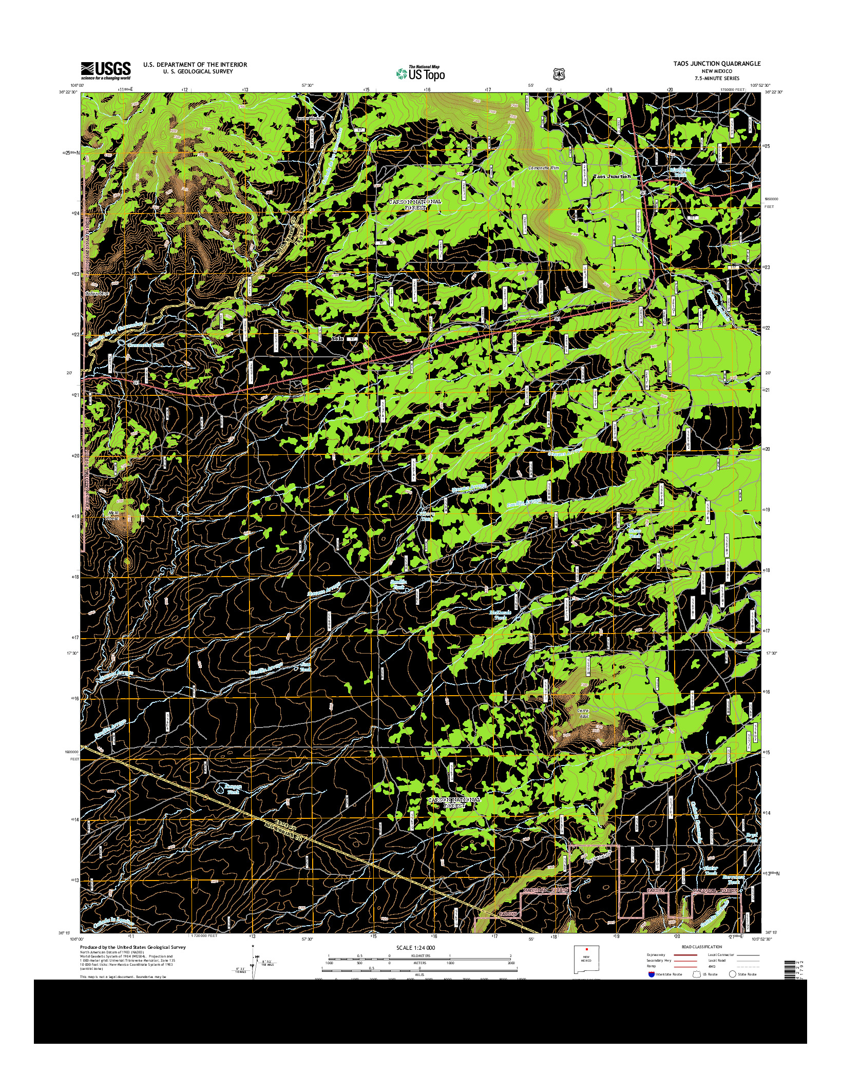 USGS US TOPO 7.5-MINUTE MAP FOR TAOS JUNCTION, NM 2013