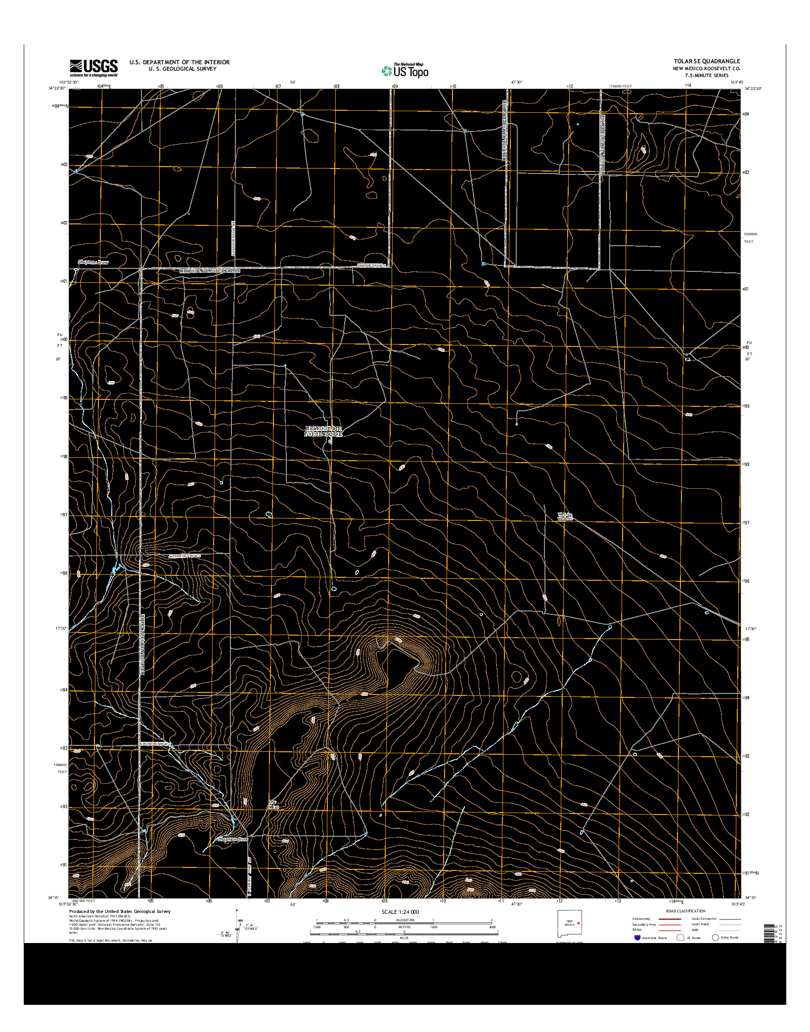 USGS US TOPO 7.5-MINUTE MAP FOR TOLAR SE, NM 2013