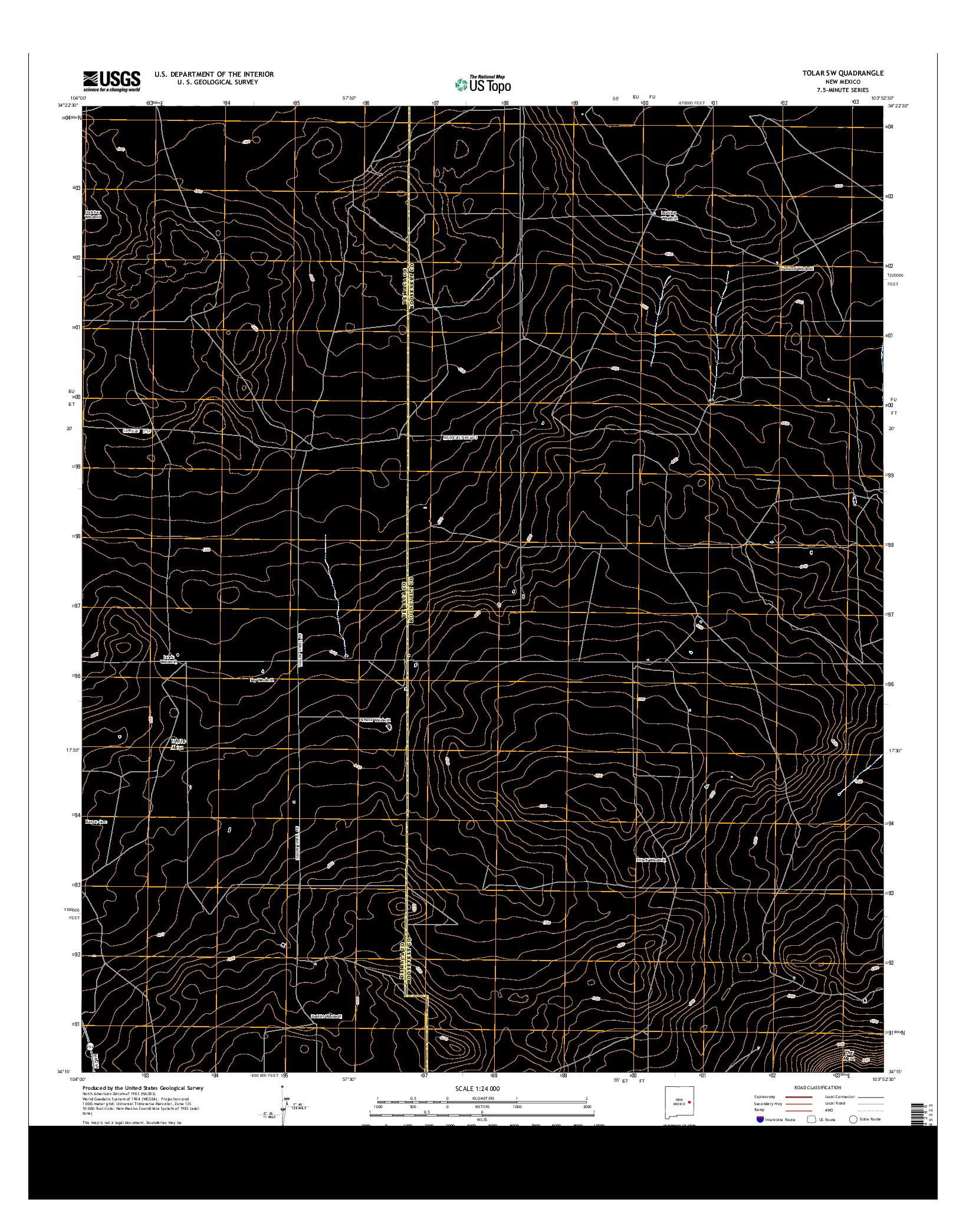 USGS US TOPO 7.5-MINUTE MAP FOR TOLAR SW, NM 2013