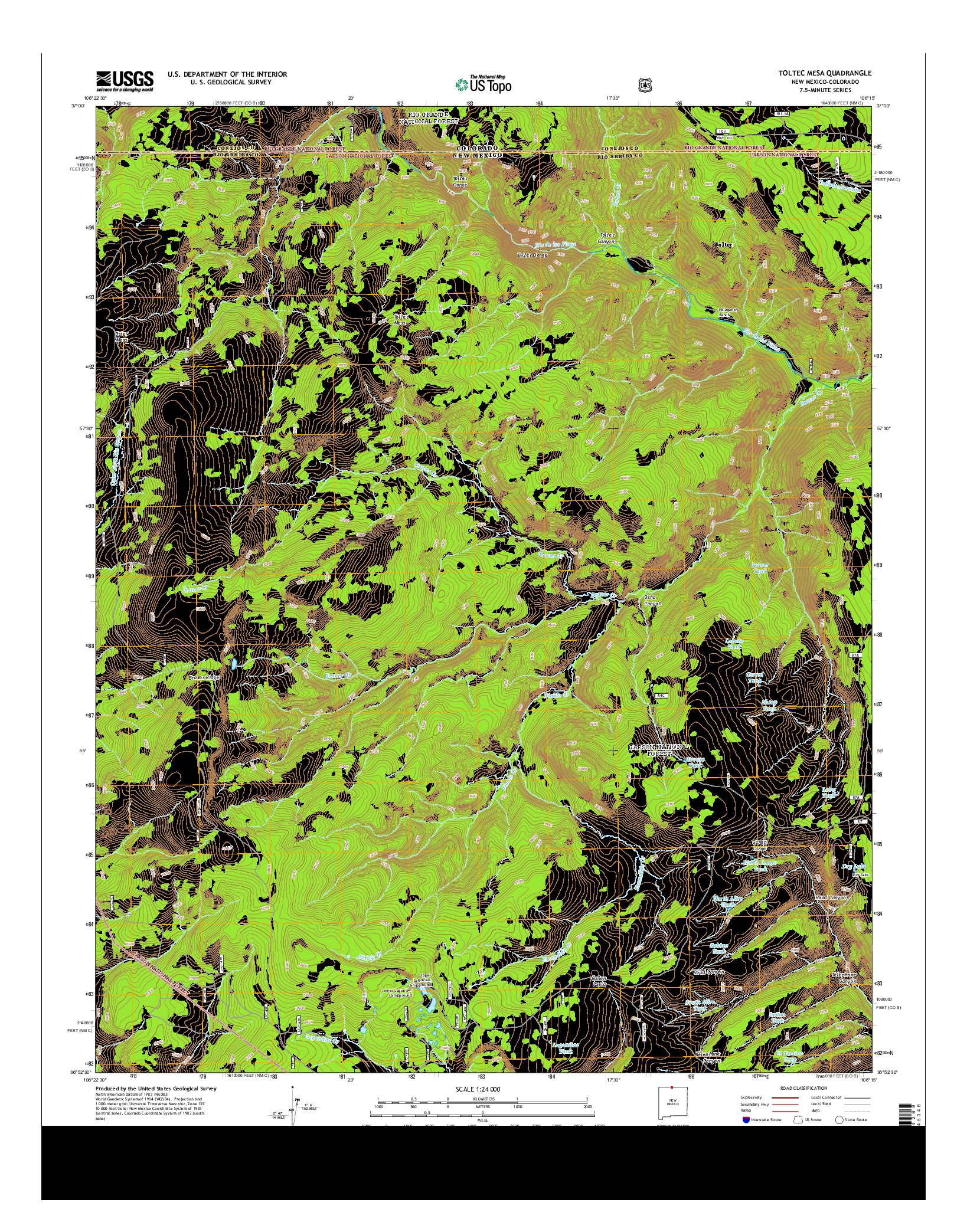 USGS US TOPO 7.5-MINUTE MAP FOR TOLTEC MESA, NM-CO 2013