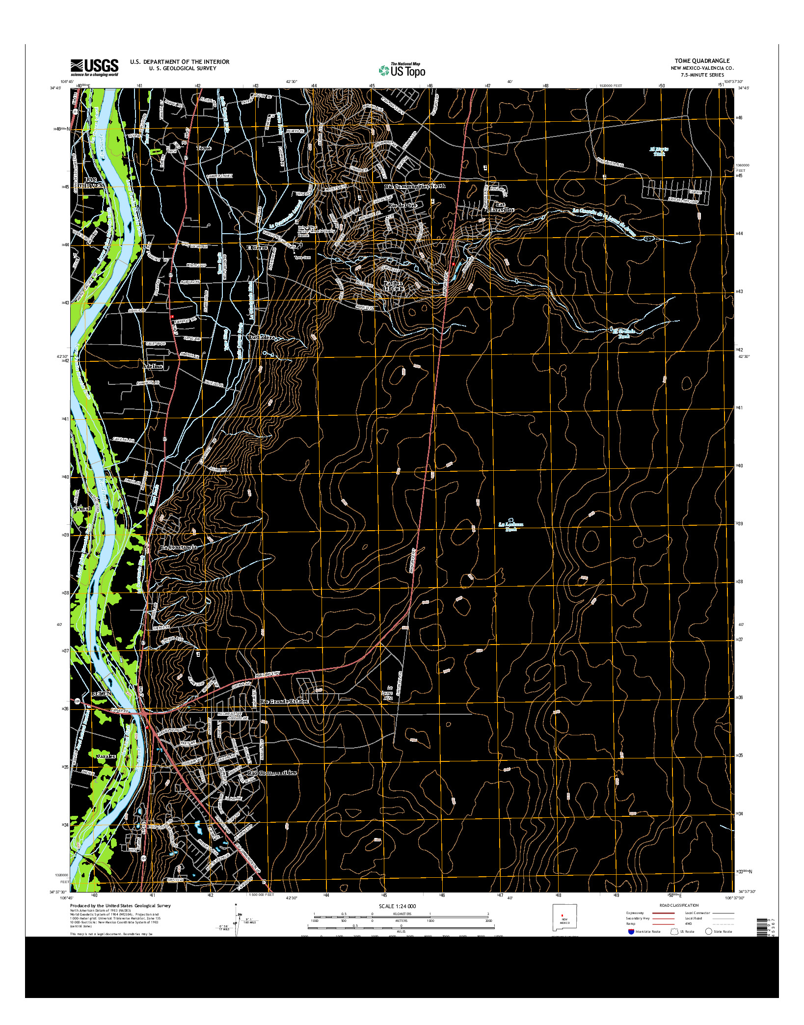 USGS US TOPO 7.5-MINUTE MAP FOR TOME, NM 2013