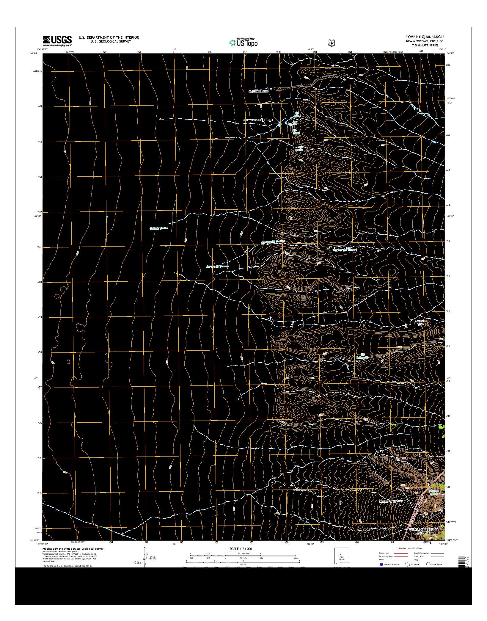 USGS US TOPO 7.5-MINUTE MAP FOR TOME NE, NM 2013