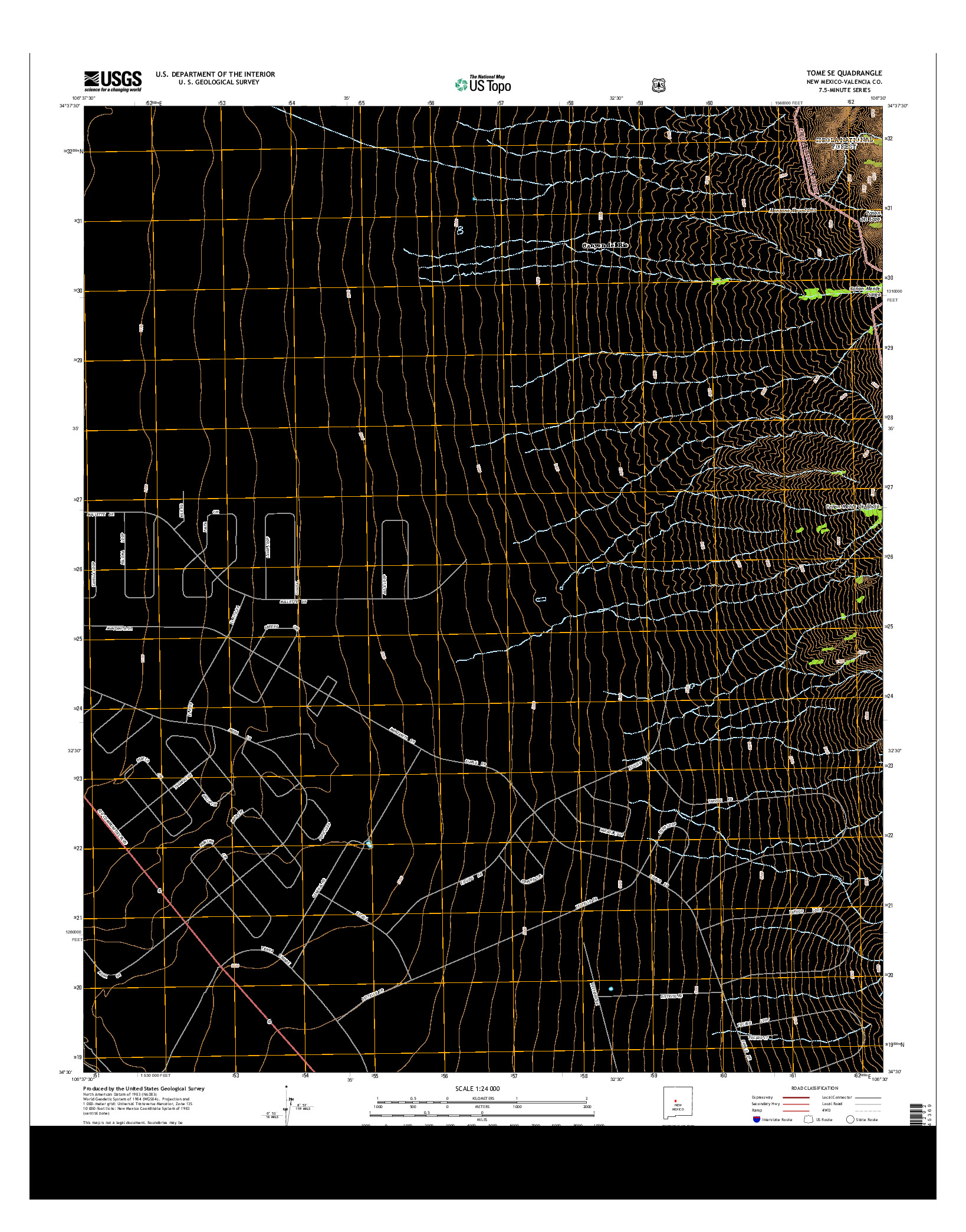 USGS US TOPO 7.5-MINUTE MAP FOR TOME SE, NM 2013