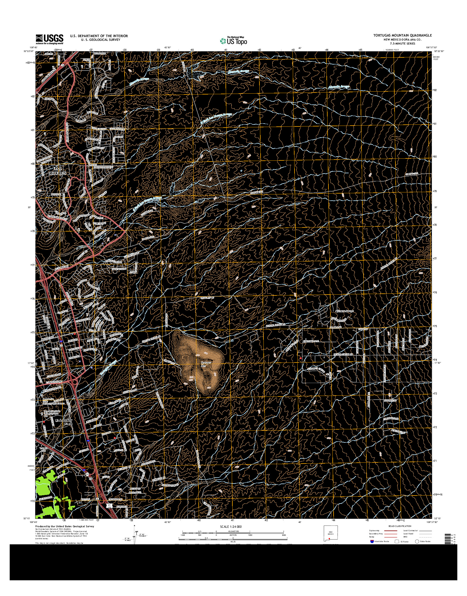 USGS US TOPO 7.5-MINUTE MAP FOR TORTUGAS MOUNTAIN, NM 2013