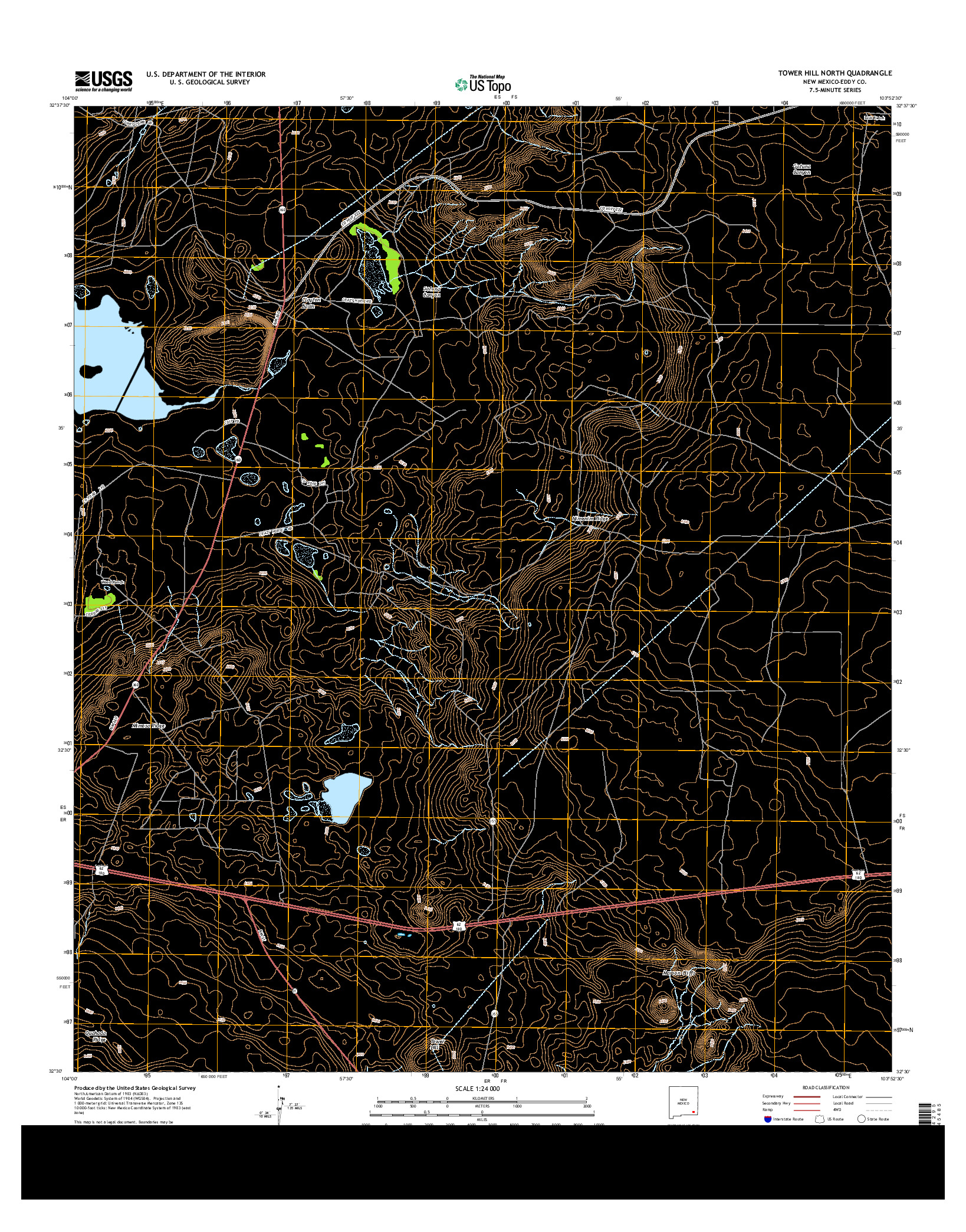 USGS US TOPO 7.5-MINUTE MAP FOR TOWER HILL NORTH, NM 2013