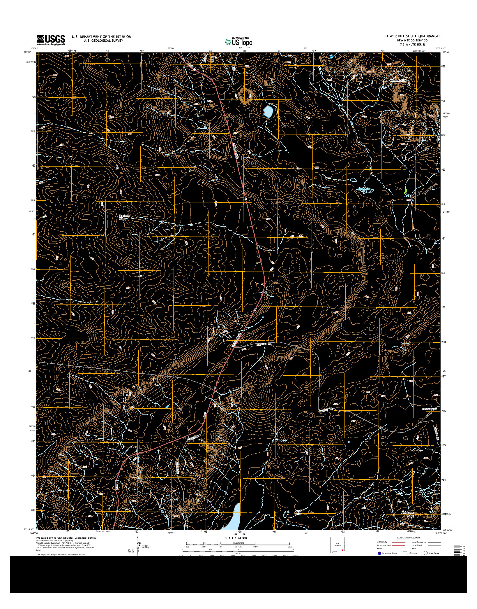 USGS US TOPO 7.5-MINUTE MAP FOR TOWER HILL SOUTH, NM 2013