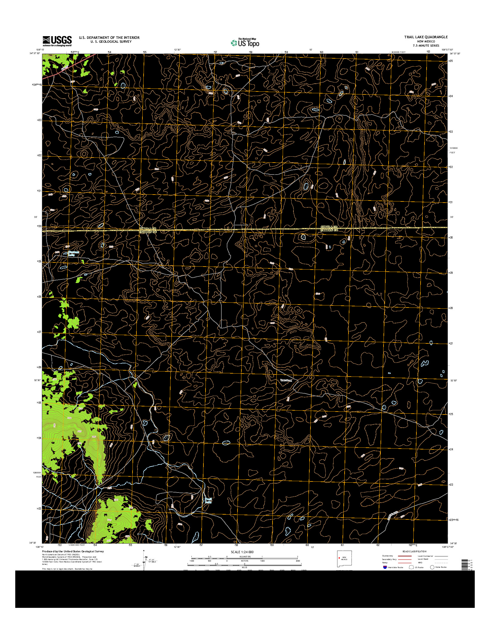 USGS US TOPO 7.5-MINUTE MAP FOR TRAIL LAKE, NM 2013