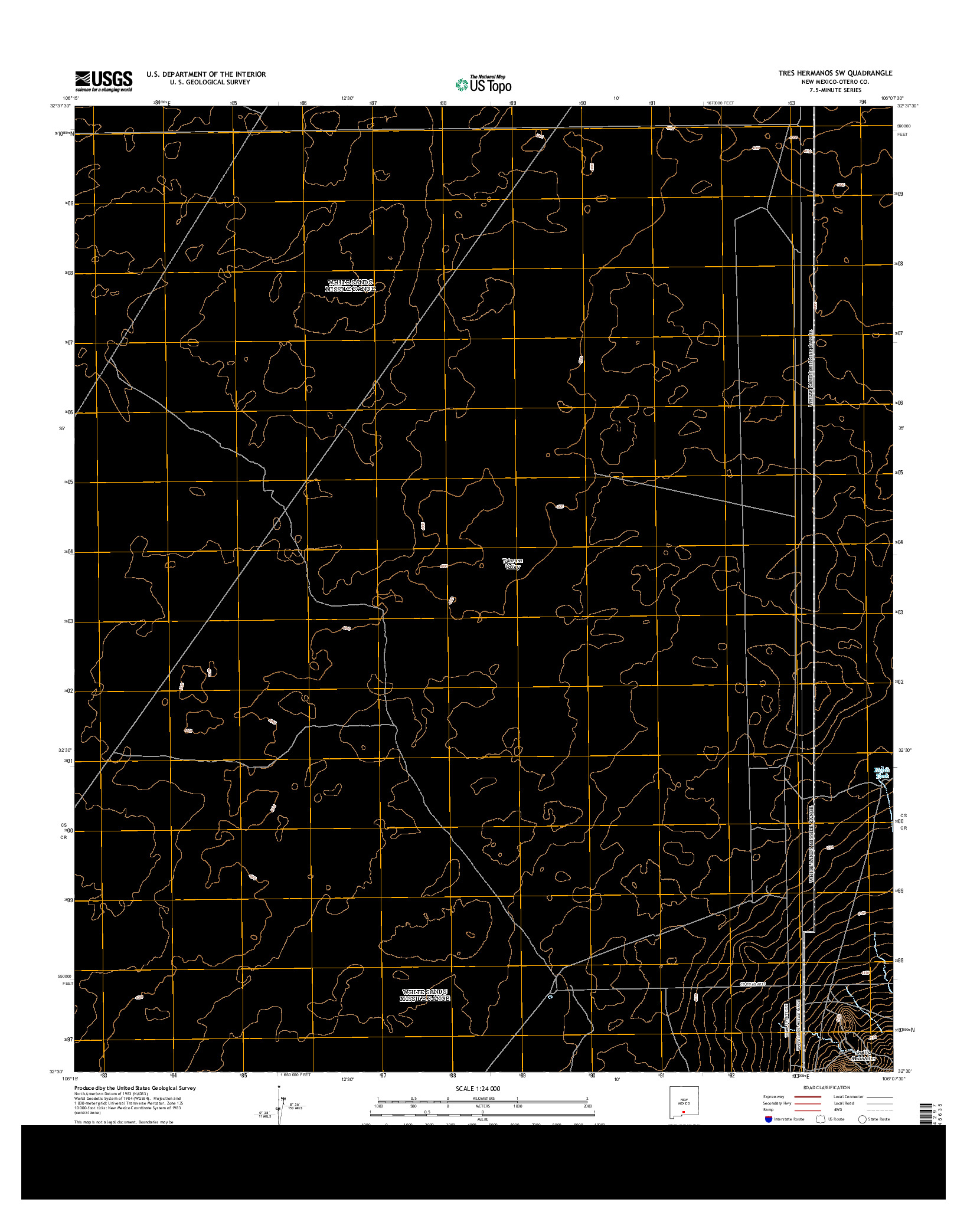 USGS US TOPO 7.5-MINUTE MAP FOR TRES HERMANOS SW, NM 2013