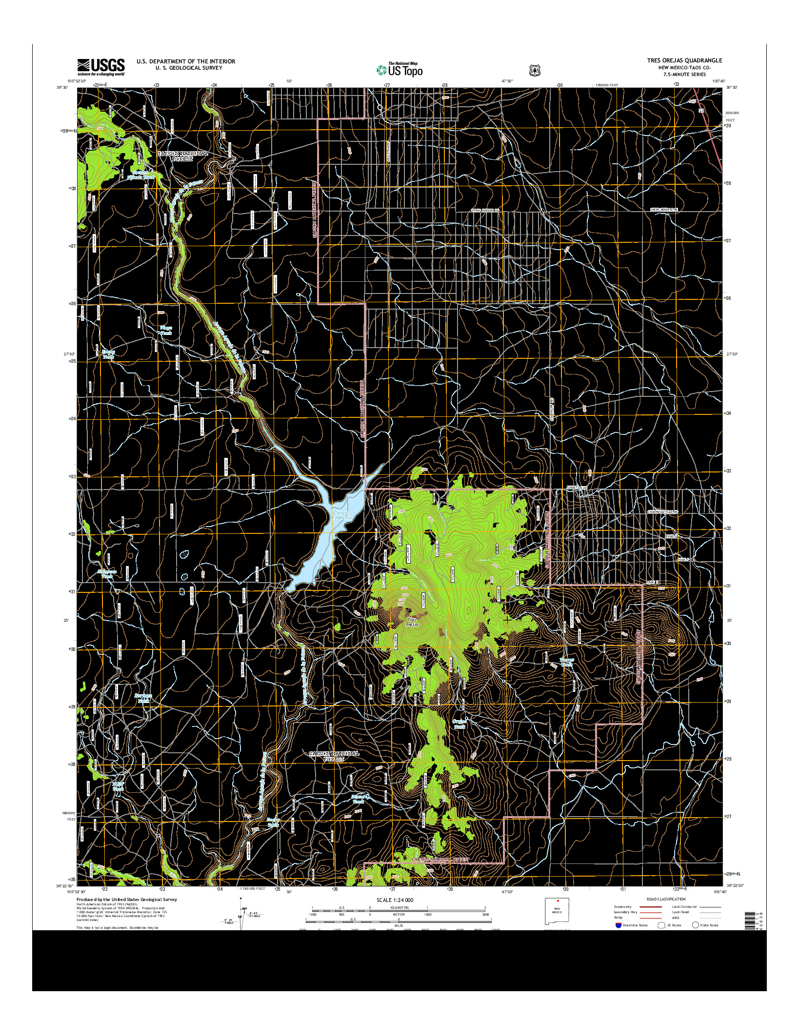 USGS US TOPO 7.5-MINUTE MAP FOR TRES OREJAS, NM 2013