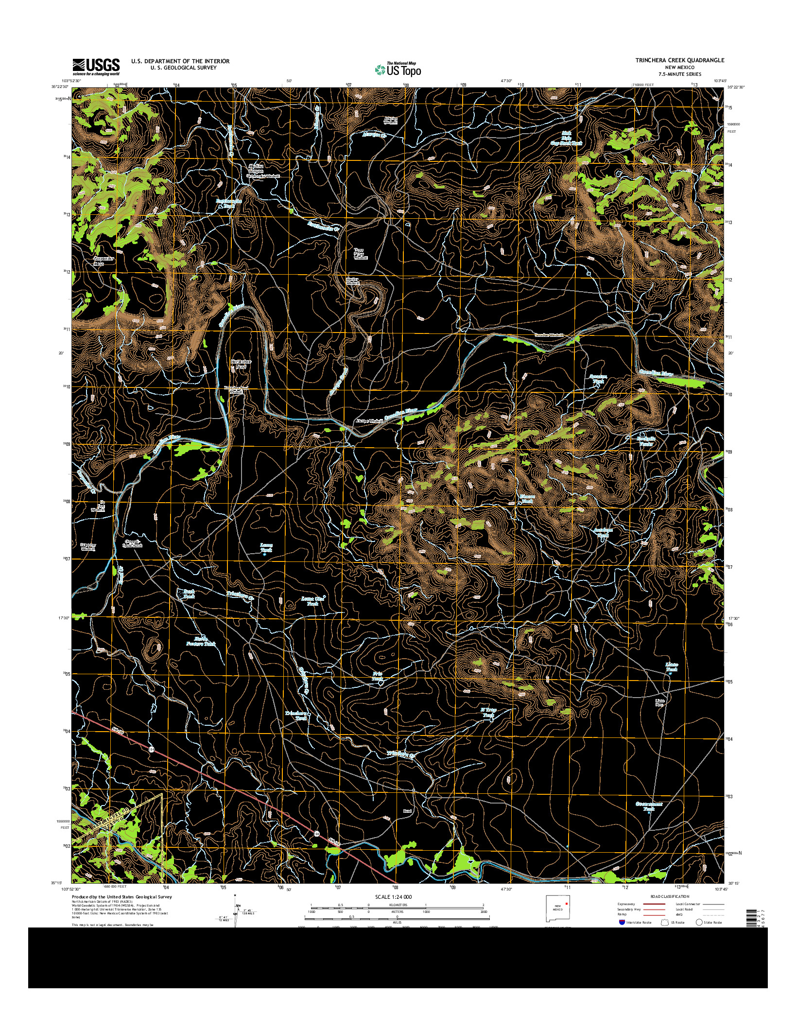 USGS US TOPO 7.5-MINUTE MAP FOR TRINCHERA CREEK, NM 2013