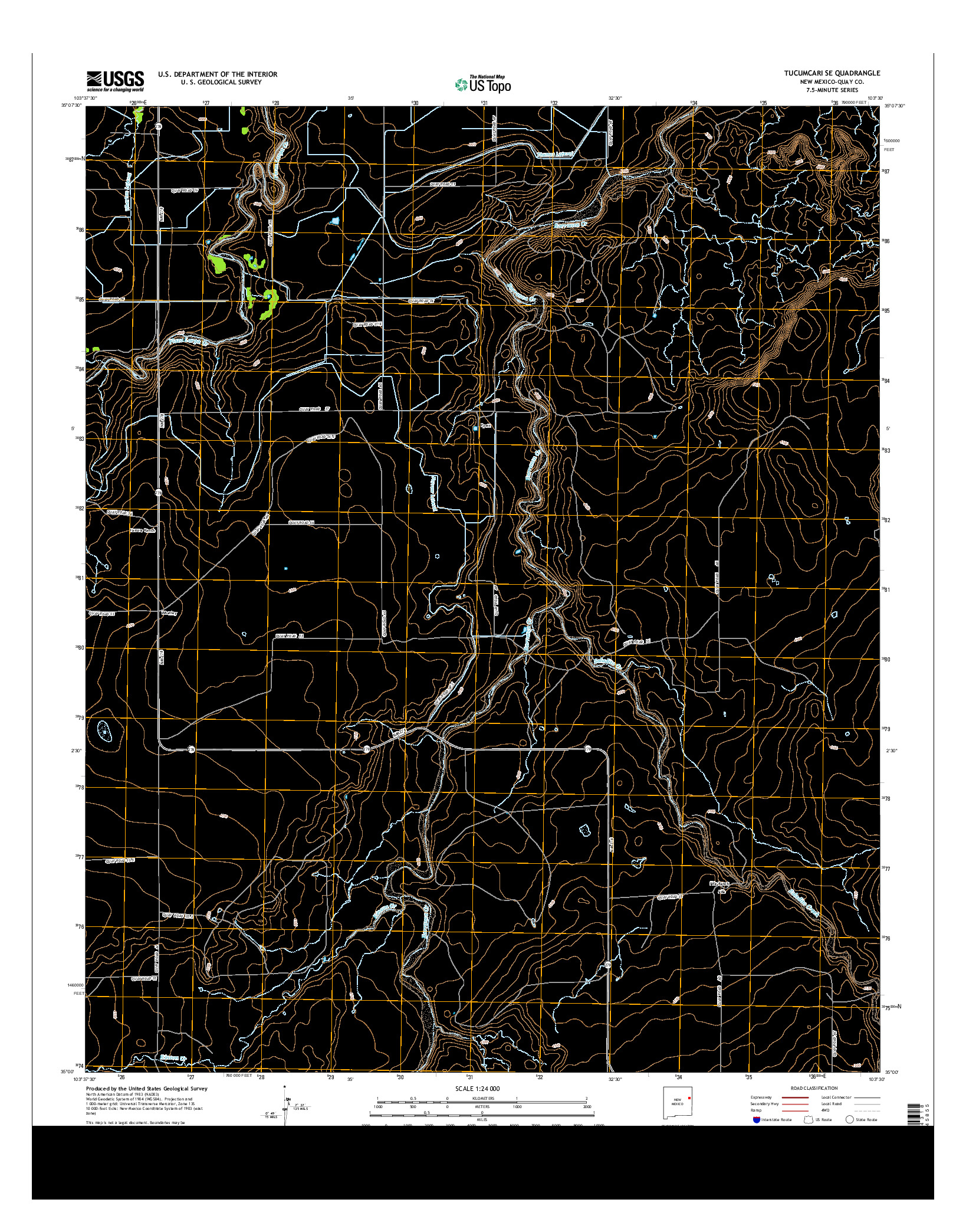 USGS US TOPO 7.5-MINUTE MAP FOR TUCUMCARI SE, NM 2013