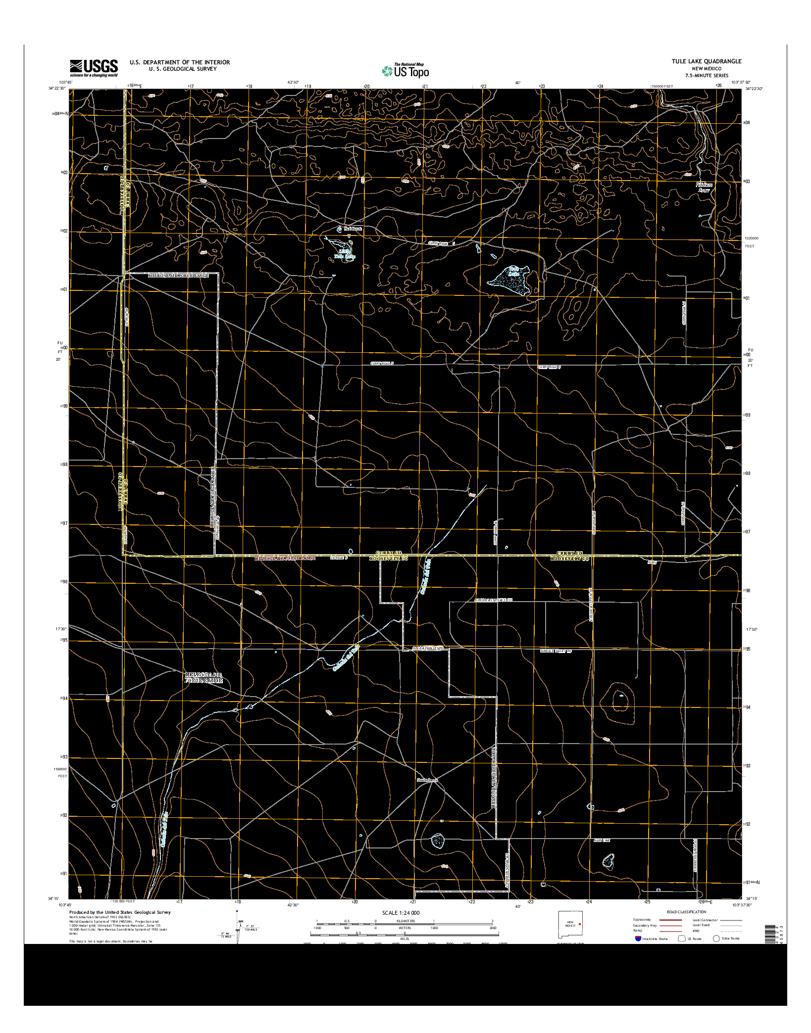 USGS US TOPO 7.5-MINUTE MAP FOR TULE LAKE, NM 2013