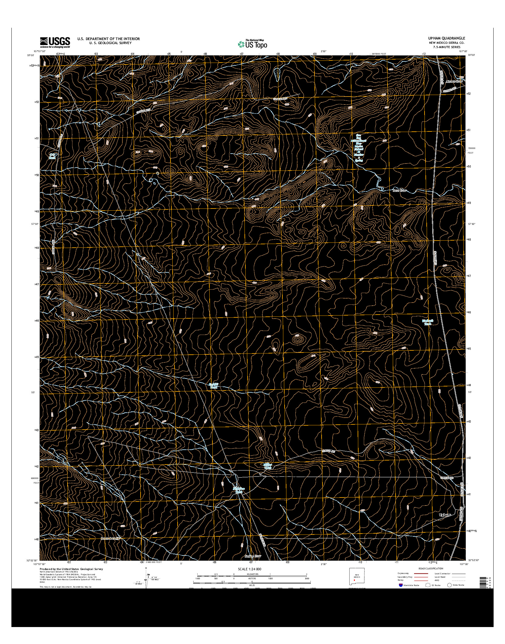 USGS US TOPO 7.5-MINUTE MAP FOR UPHAM, NM 2013