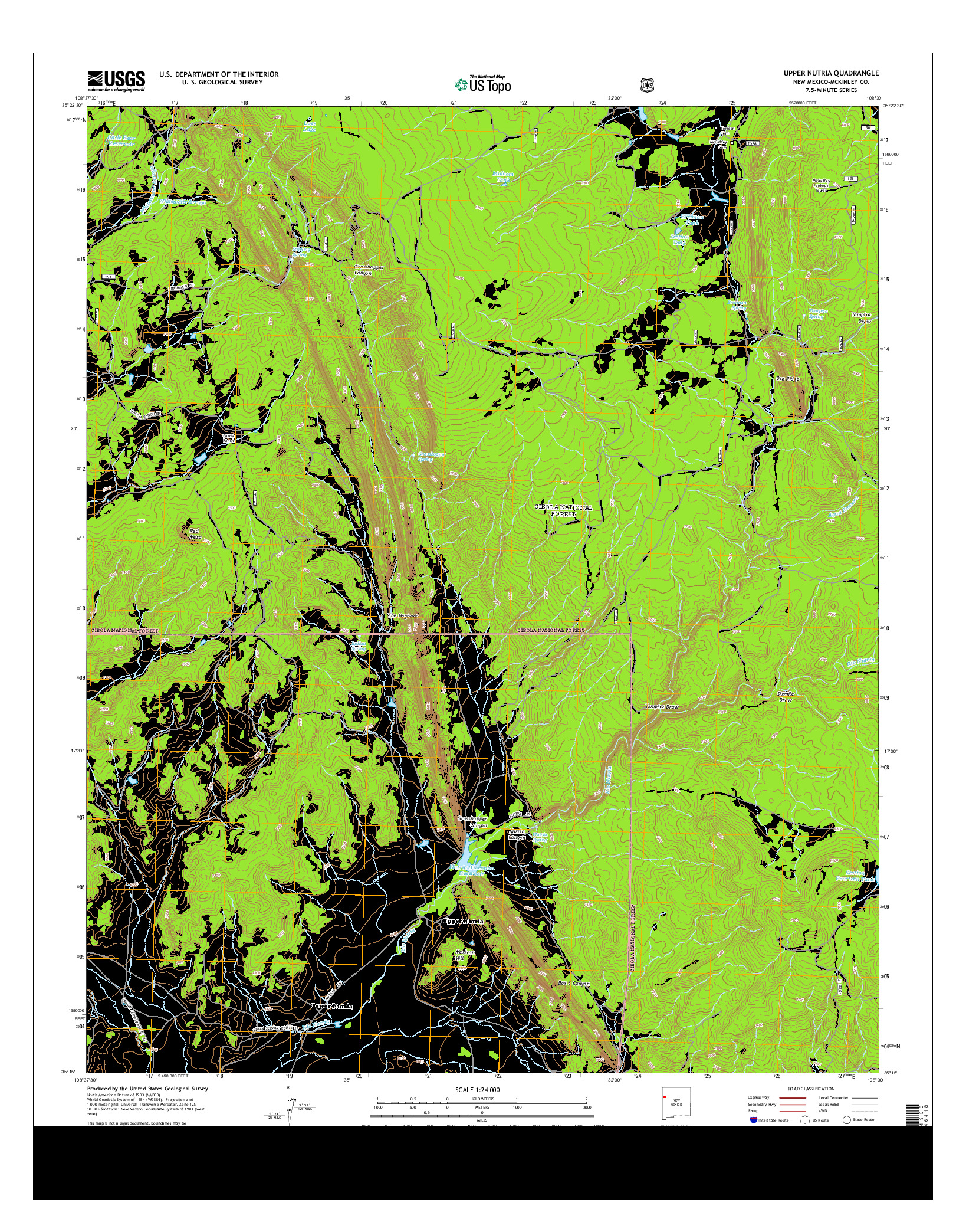 USGS US TOPO 7.5-MINUTE MAP FOR UPPER NUTRIA, NM 2013