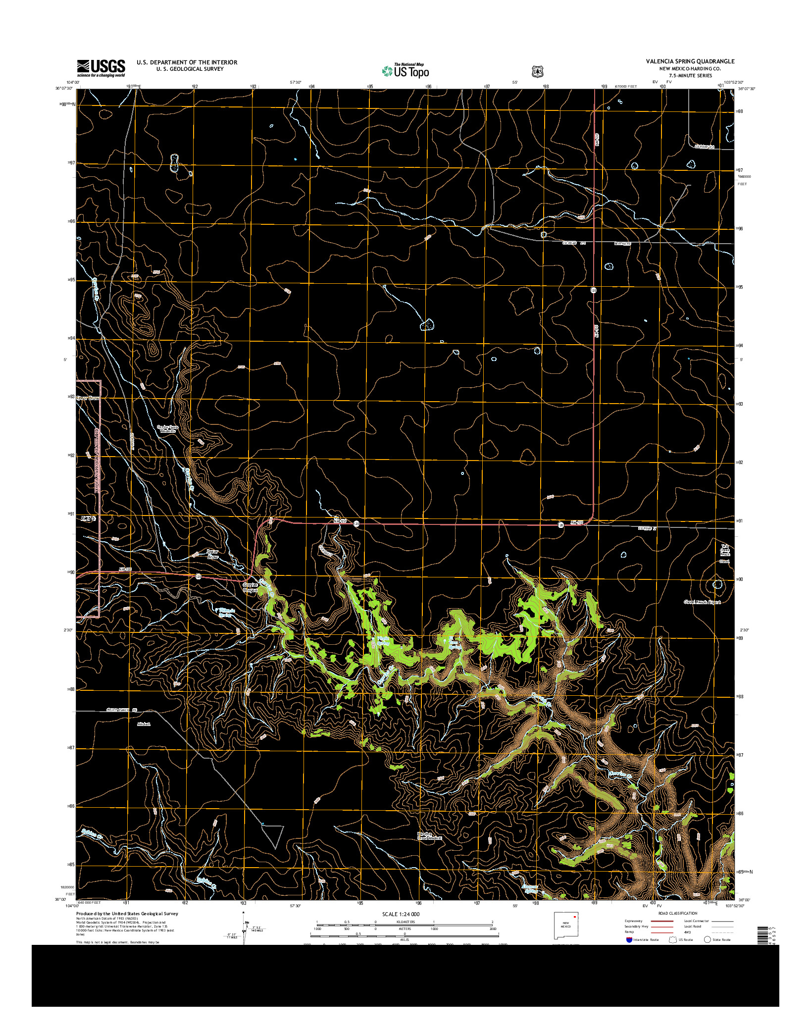 USGS US TOPO 7.5-MINUTE MAP FOR VALENCIA SPRING, NM 2013