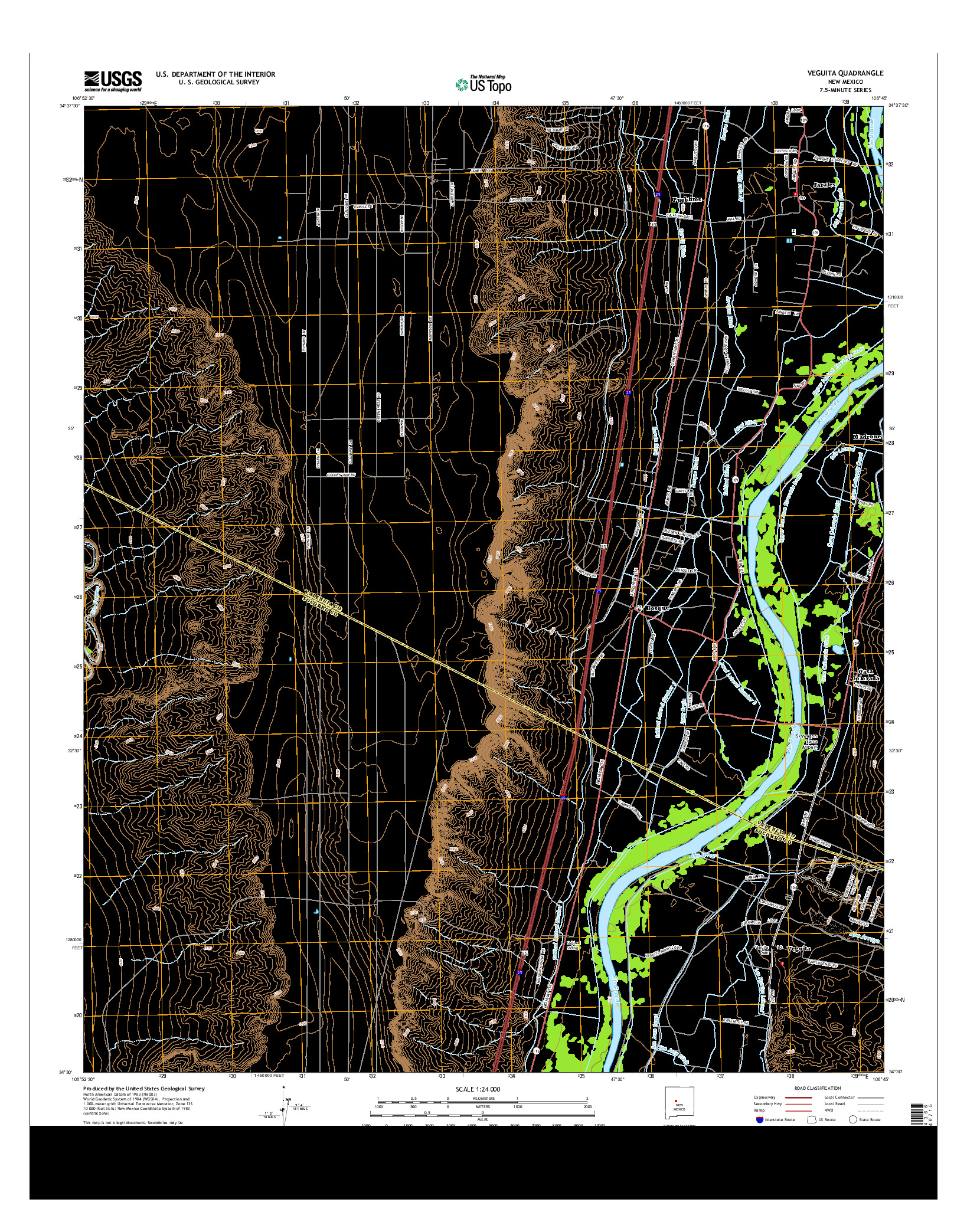 USGS US TOPO 7.5-MINUTE MAP FOR VEGUITA, NM 2013