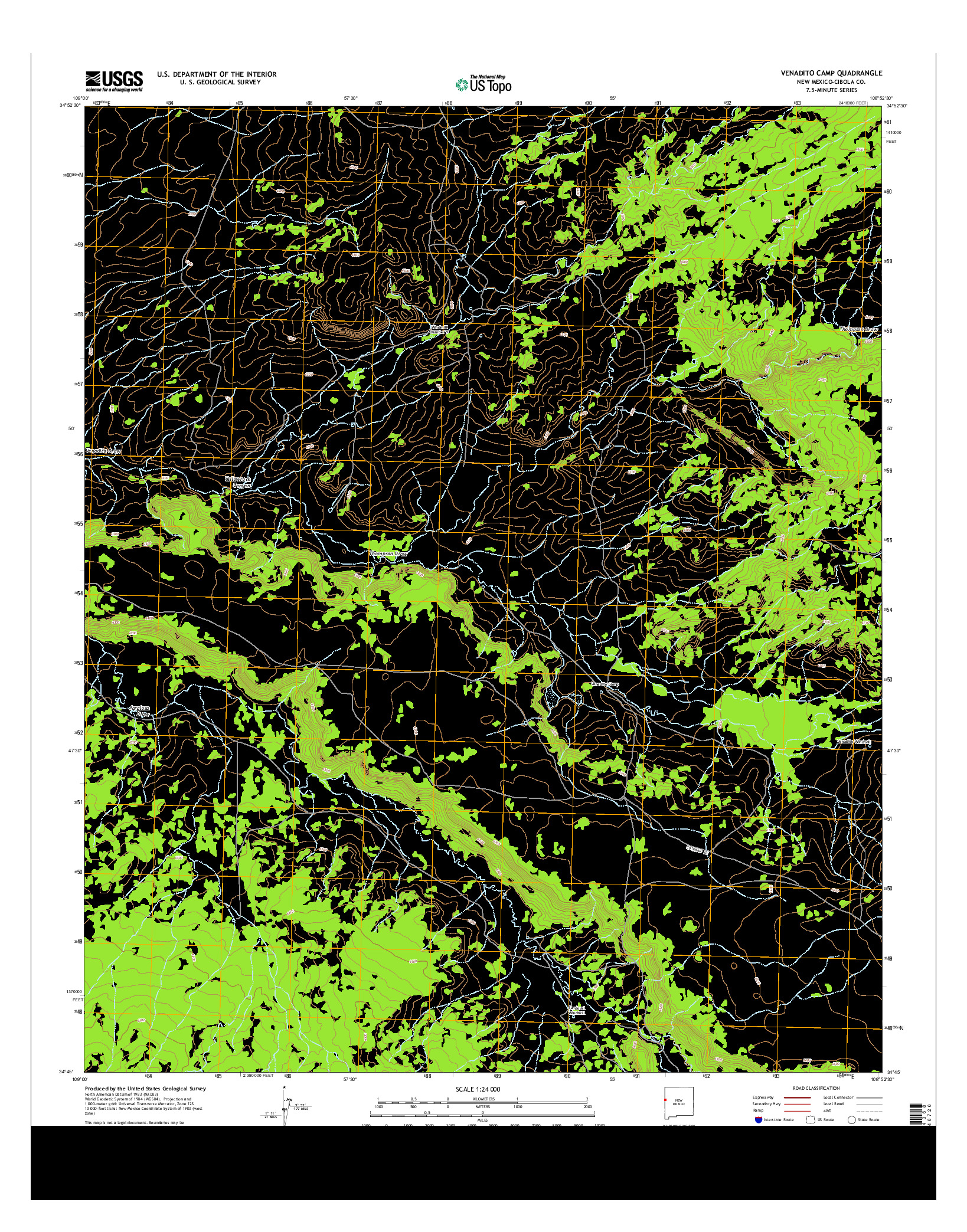 USGS US TOPO 7.5-MINUTE MAP FOR VENADITO CAMP, NM 2013
