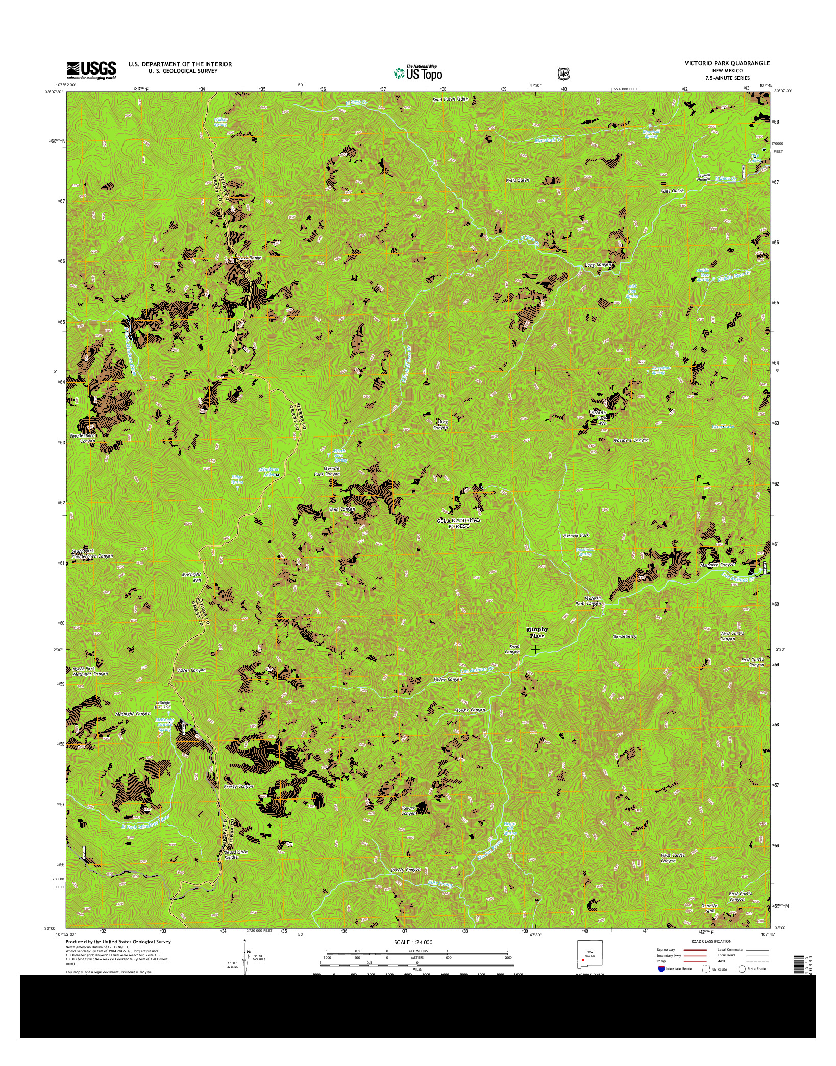 USGS US TOPO 7.5-MINUTE MAP FOR VICTORIO PARK, NM 2013