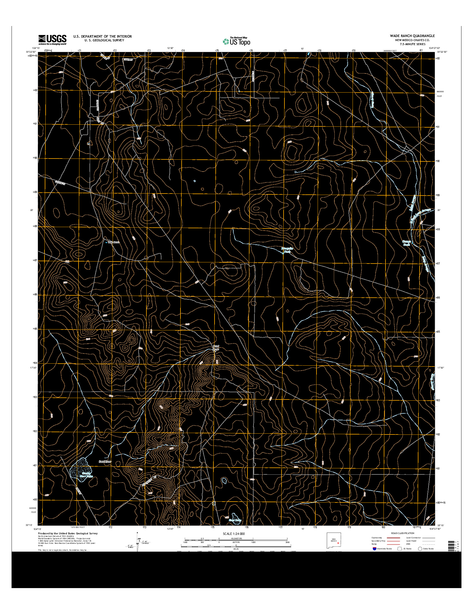 USGS US TOPO 7.5-MINUTE MAP FOR WADE RANCH, NM 2013