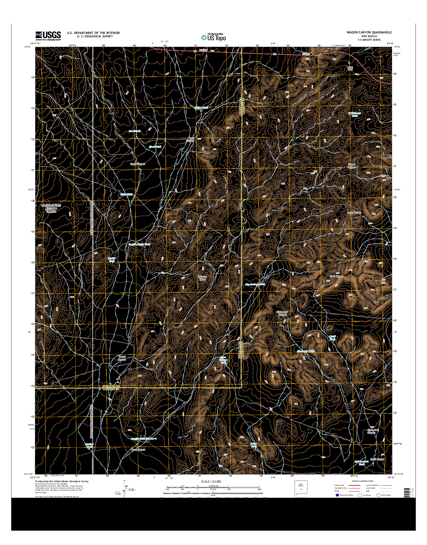 USGS US TOPO 7.5-MINUTE MAP FOR WAGON CANYON, NM 2013