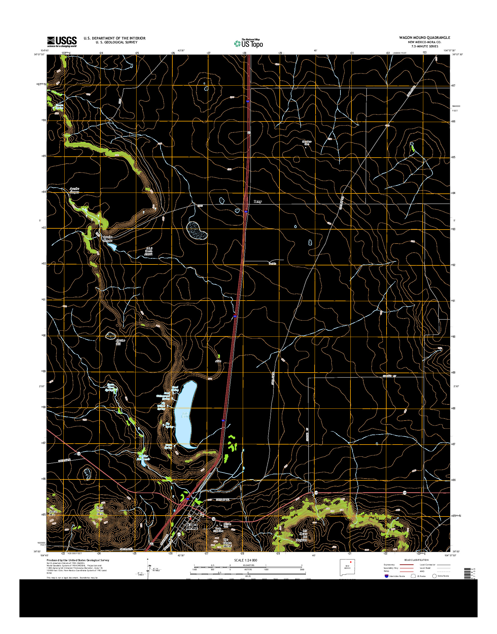 USGS US TOPO 7.5-MINUTE MAP FOR WAGON MOUND, NM 2013