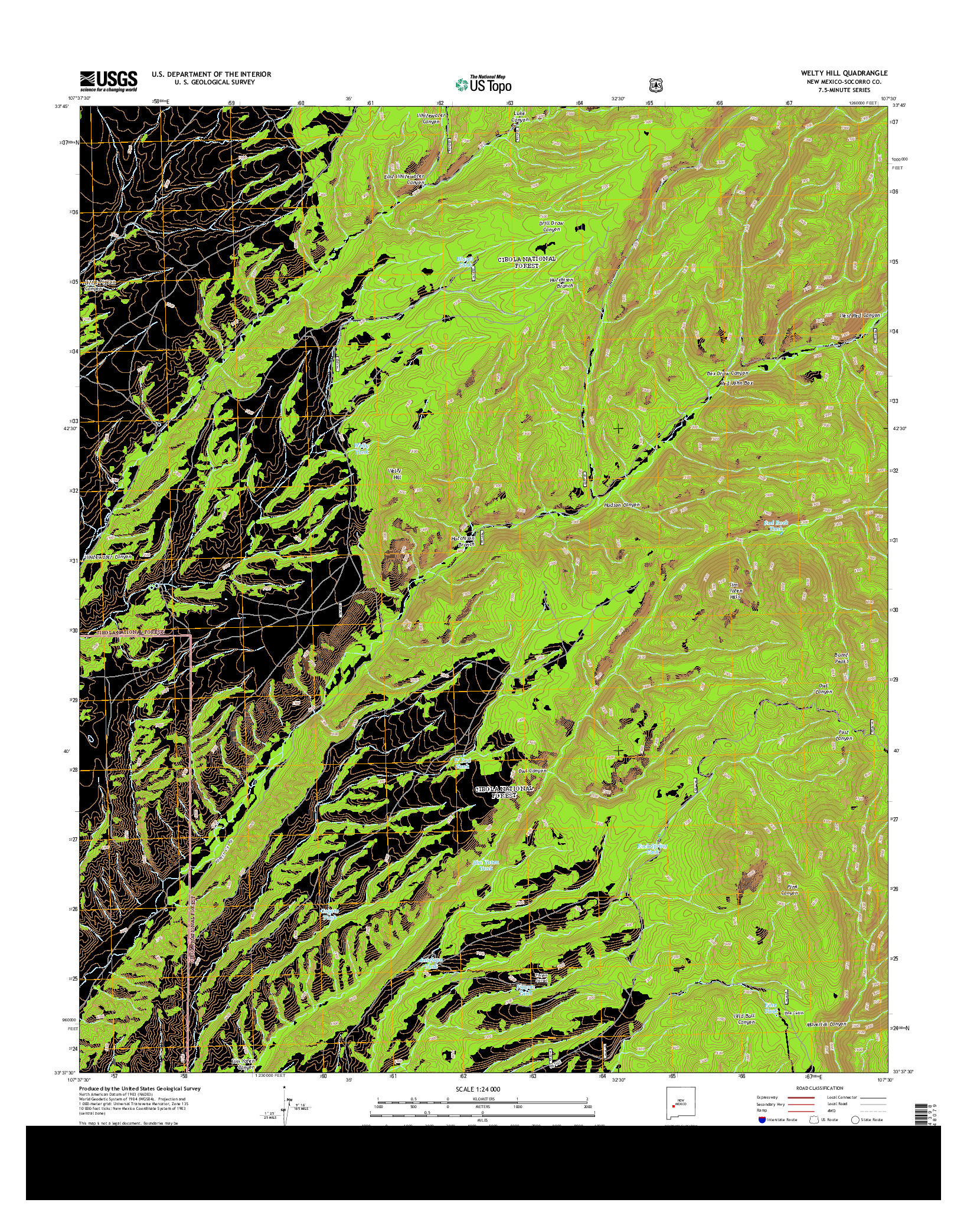USGS US TOPO 7.5-MINUTE MAP FOR WELTY HILL, NM 2013