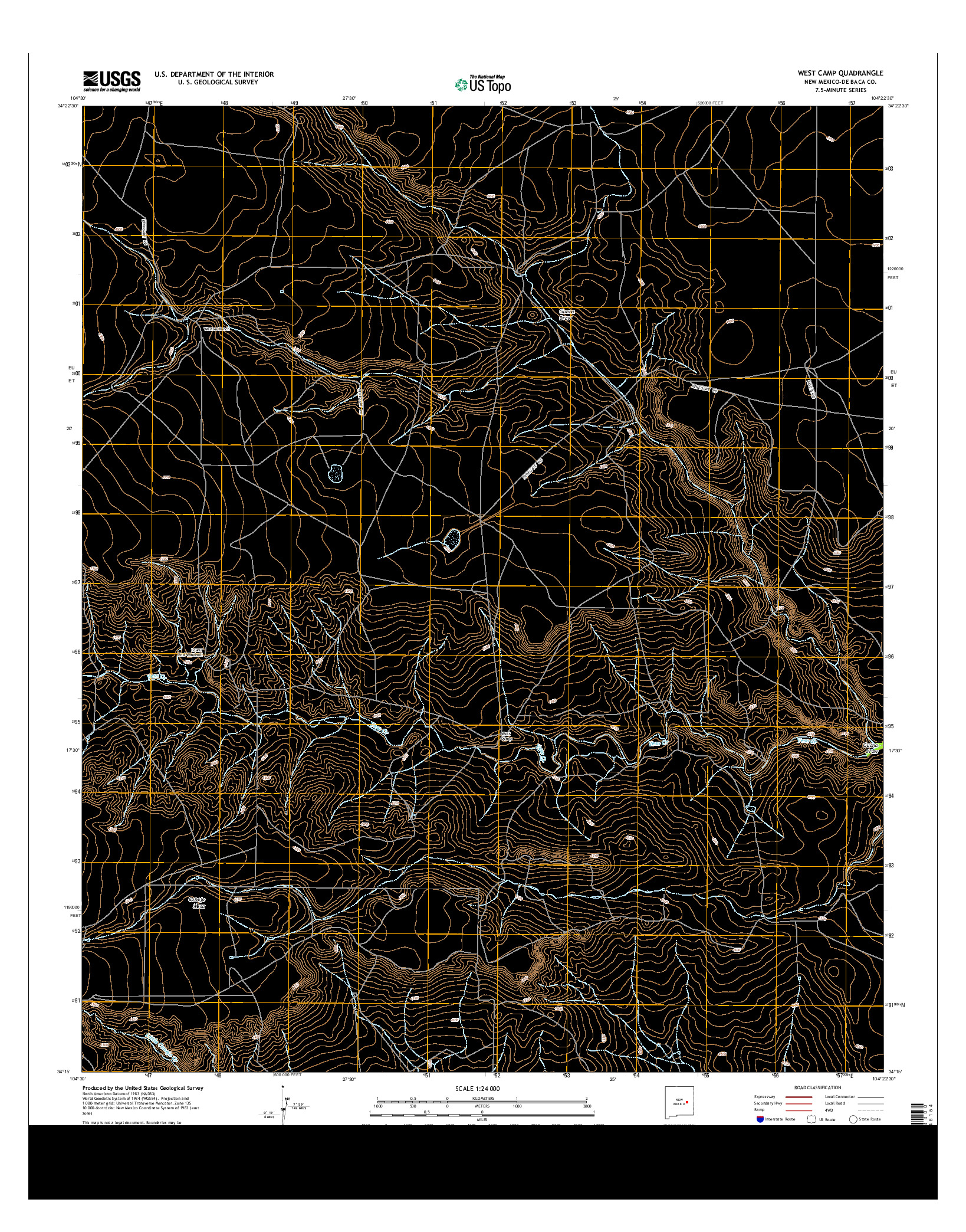 USGS US TOPO 7.5-MINUTE MAP FOR WEST CAMP, NM 2013