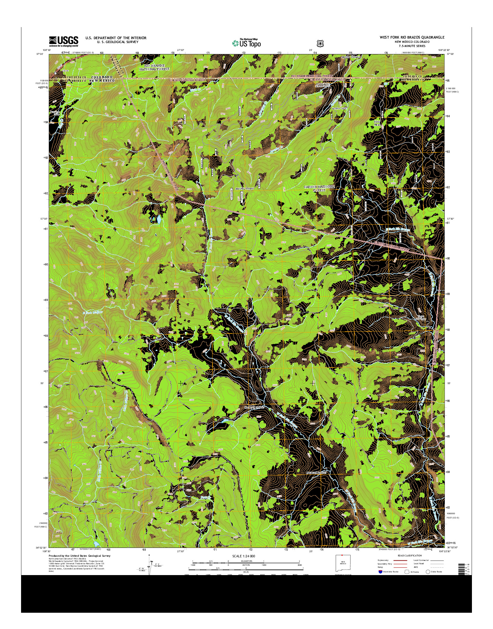 USGS US TOPO 7.5-MINUTE MAP FOR WEST FORK RIO BRAZOS, NM-CO 2013