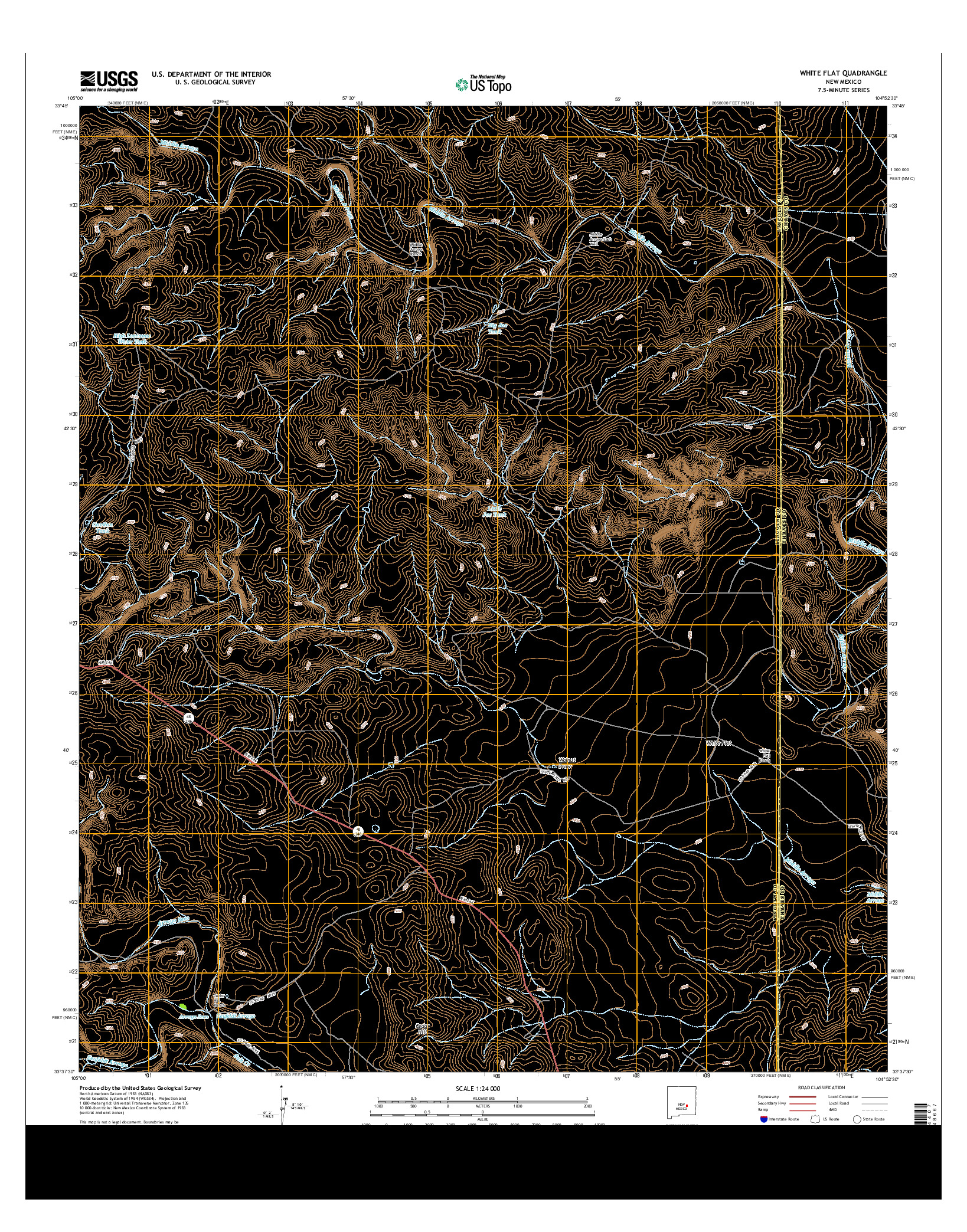 USGS US TOPO 7.5-MINUTE MAP FOR WHITE FLAT, NM 2013