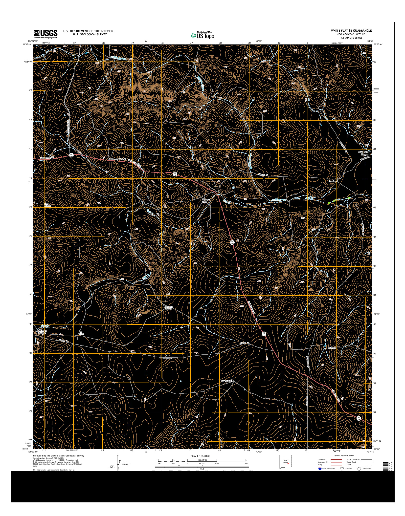 USGS US TOPO 7.5-MINUTE MAP FOR WHITE FLAT SE, NM 2013