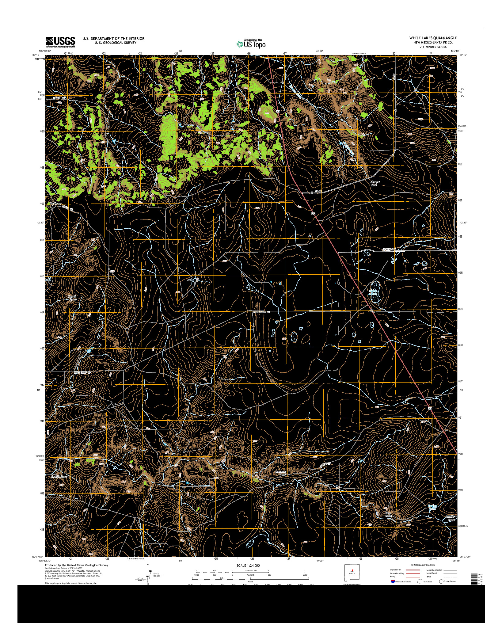 USGS US TOPO 7.5-MINUTE MAP FOR WHITE LAKES, NM 2013